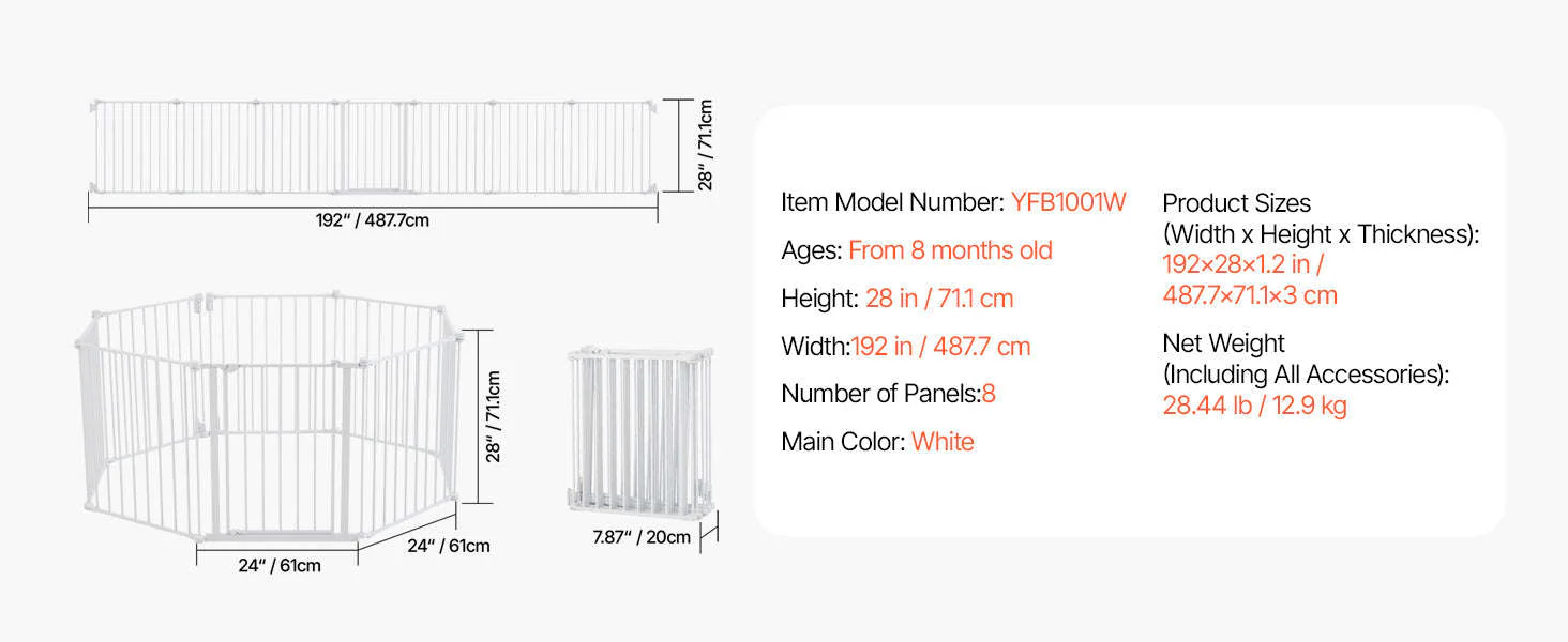 Pressure Mount Baby Gate 28–36 Inches Tall, No-Drill Safety - Image 27