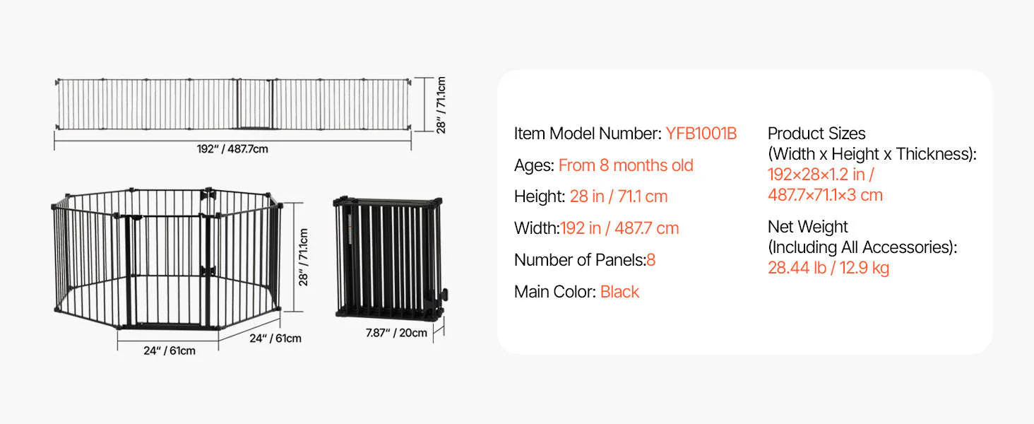 Pressure Mount Baby Gate 28–36 Inches Tall, No-Drill Safety - Image 31