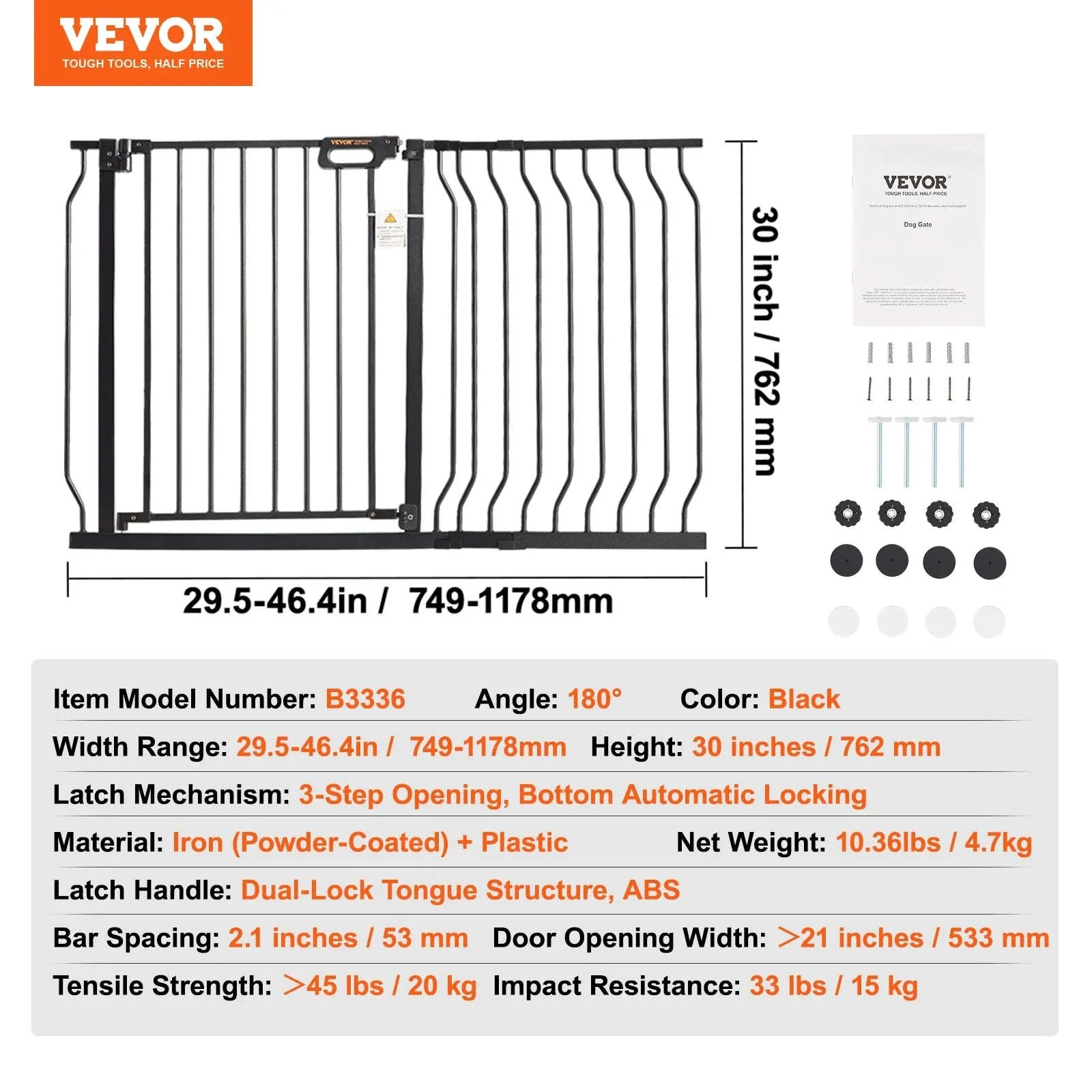 Pressure Mount Baby Gate 28–36 Inches Tall, No-Drill Safety - Image 35