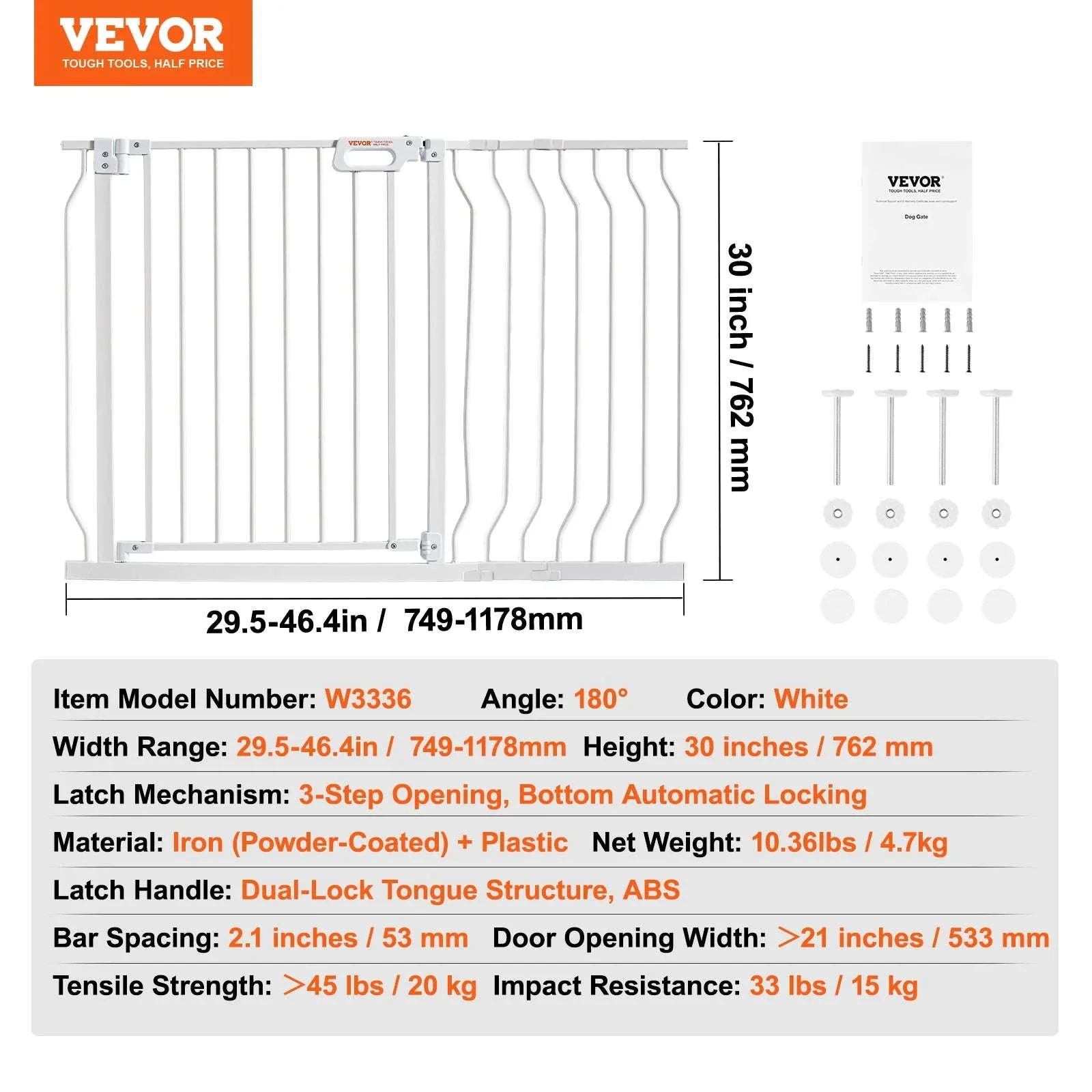 Pressure Mount Baby Gate 28–36 Inches Tall, No-Drill Safety - Image 42