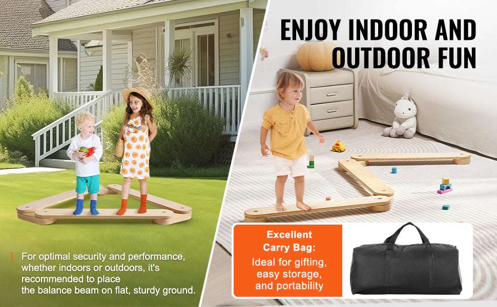 Wooden Kids Balance Beam Set for Indoor & Outdoor Play - Image 10