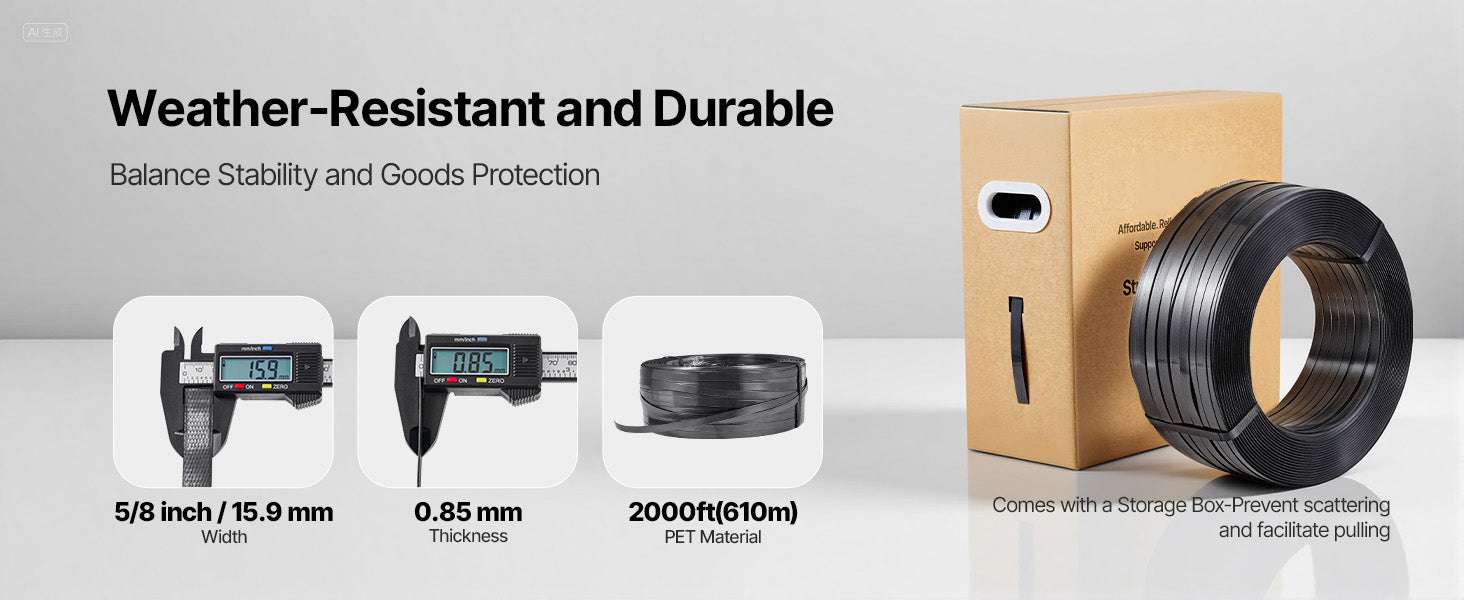 Manual Strapping Kit with 2000ft PET Band & Sealer Tool Set - Image 11