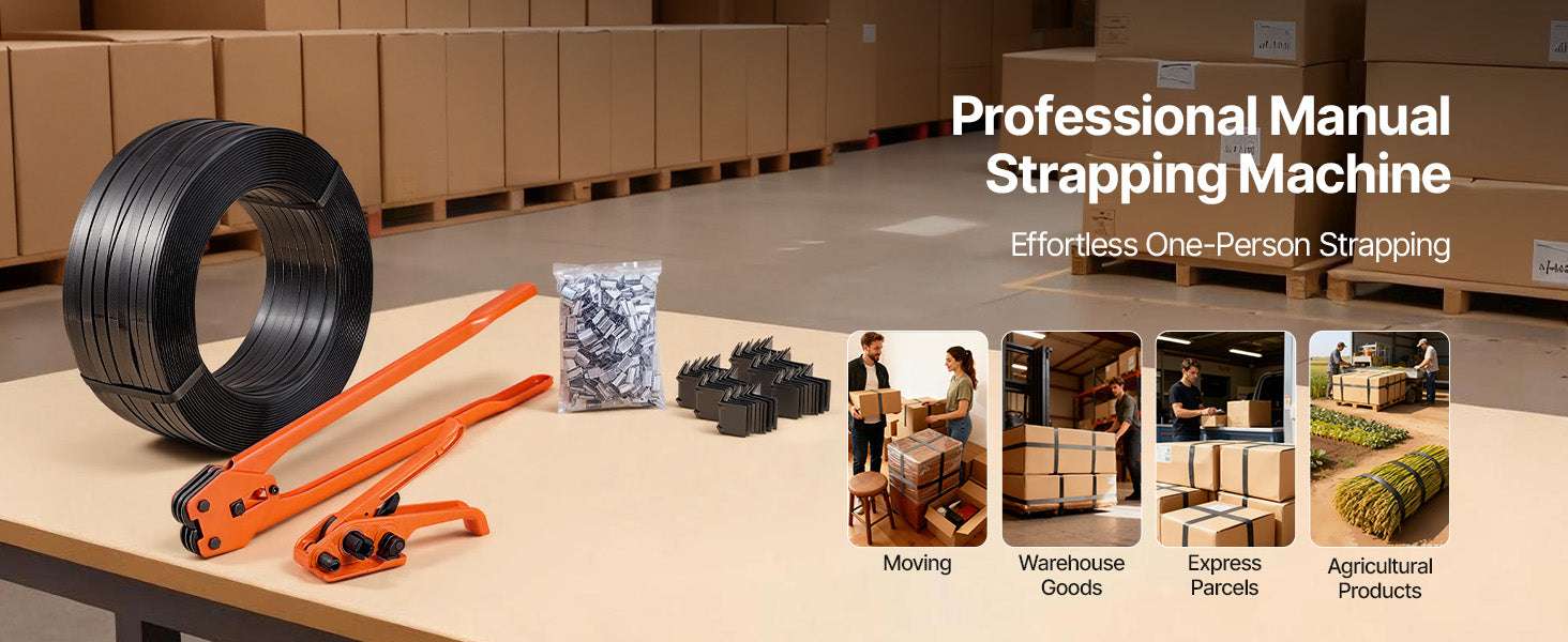 Manual Strapping Kit with 2000ft PET Band & Sealer Tool Set - Image 8