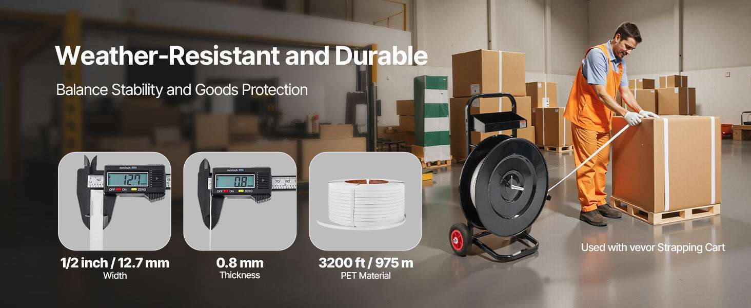 Manual Pallet Strapping Kit with 3200ft PP Band & 1000 Seals - Image 11