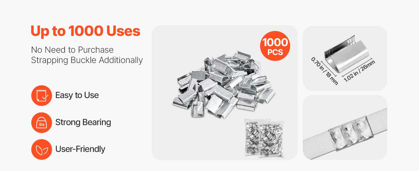 Manual Pallet Strapping Kit with 3200ft PP Band & 1000 Seals - Image 12
