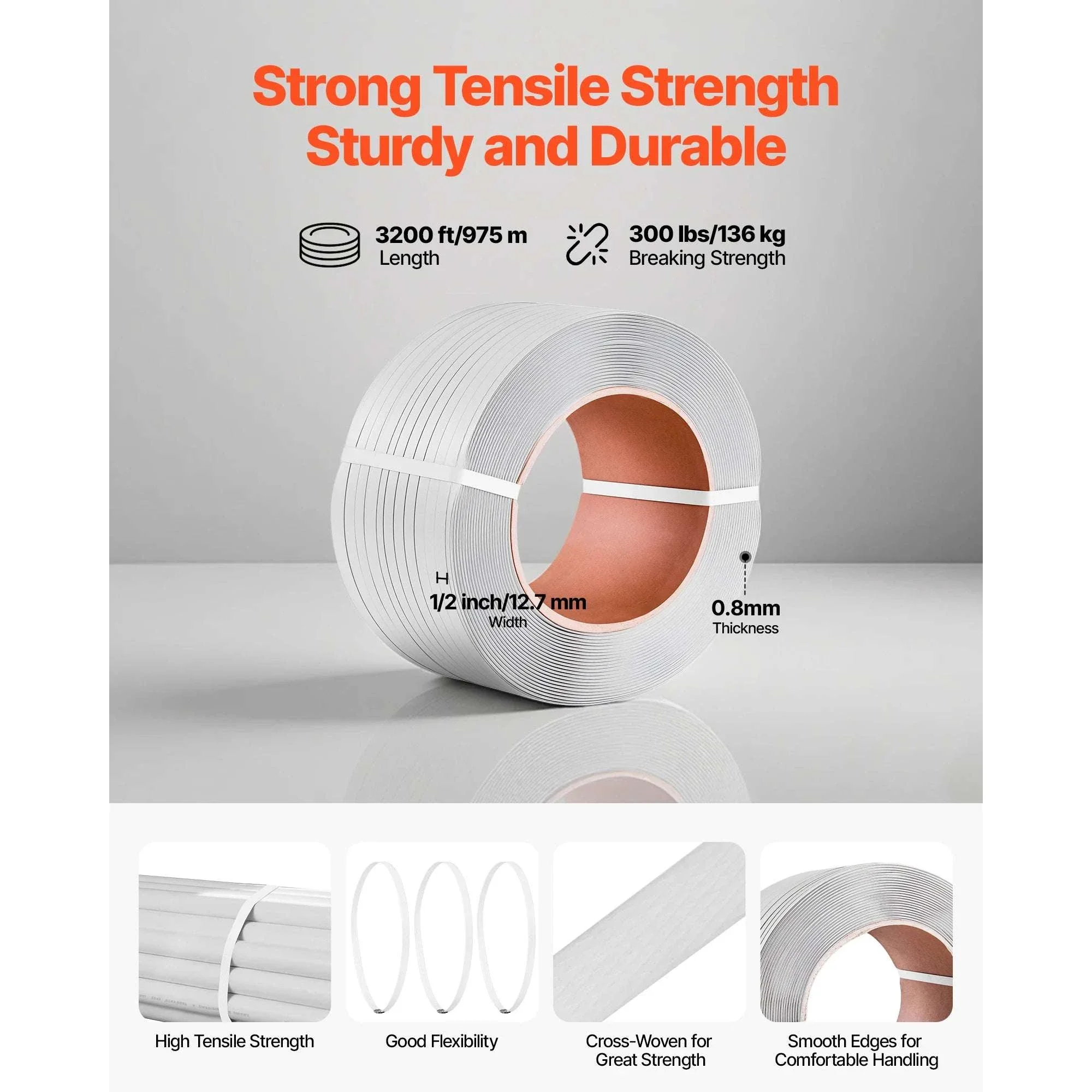 Manual Pallet Strapping Kit with 3200ft PP Band & 1000 Seals - Image 5