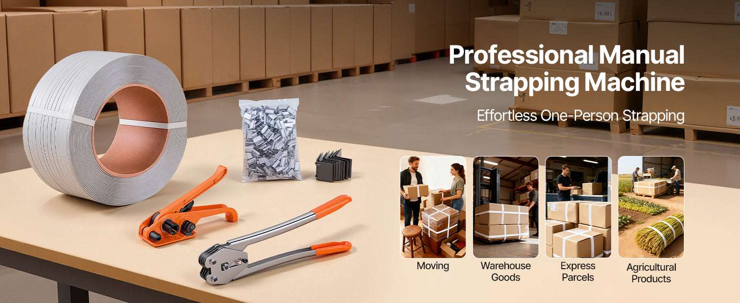Manual Pallet Strapping Kit with 3200ft PP Band & 1000 Seals - Image 8