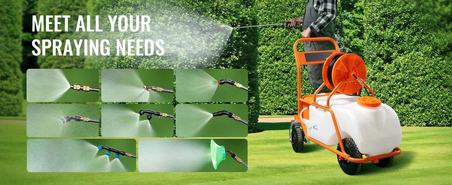 Battery Powered 15 Gallon Garden Sprayer Cart with 126FT Hose - Image 11