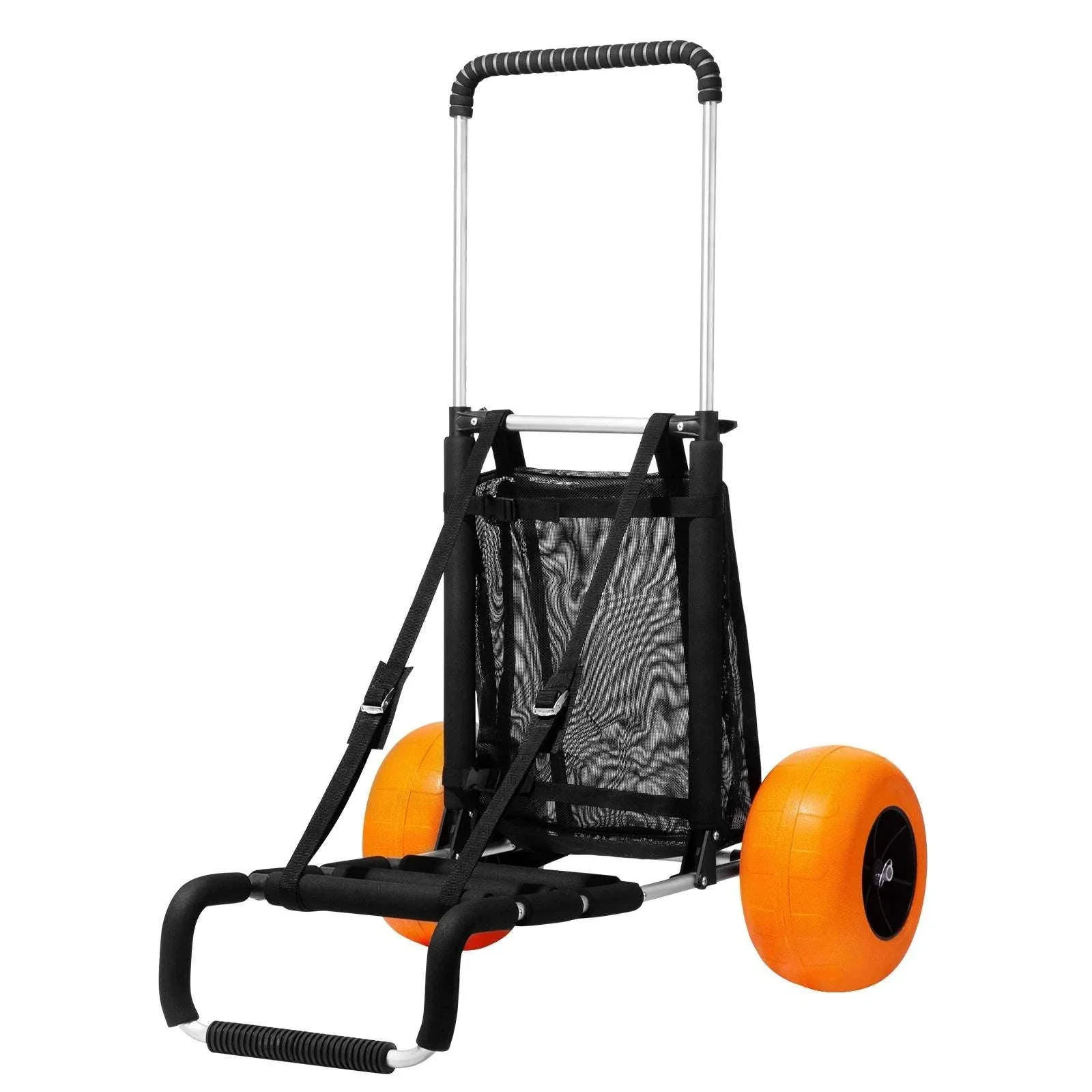 Beach Dolly Cart with Big Sand Wheels 165lb Folding Cargo Carrier