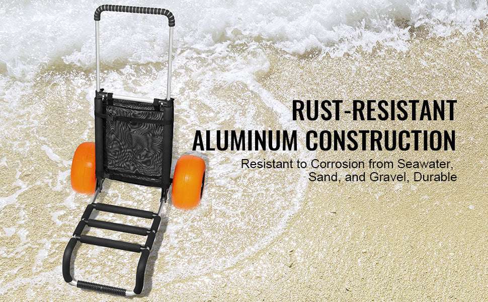 Beach Dolly Cart with Big Sand Wheels 165lb Folding Cargo Carrier - Image 11
