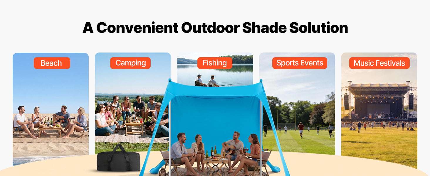 Beach Tent Sun Shelter UPF50+ Pop Up Canopy for 3–4 People - Image 12