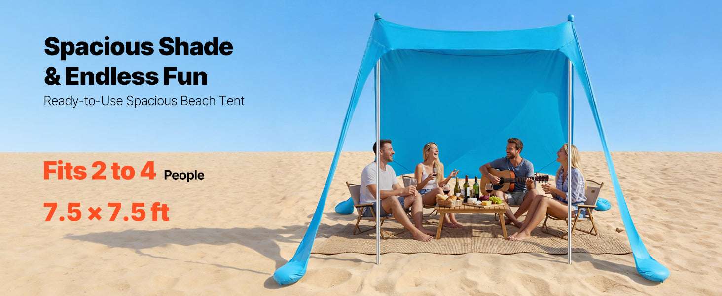 Beach Tent Sun Shelter UPF50+ Pop Up Canopy for 3–4 People - Image 8