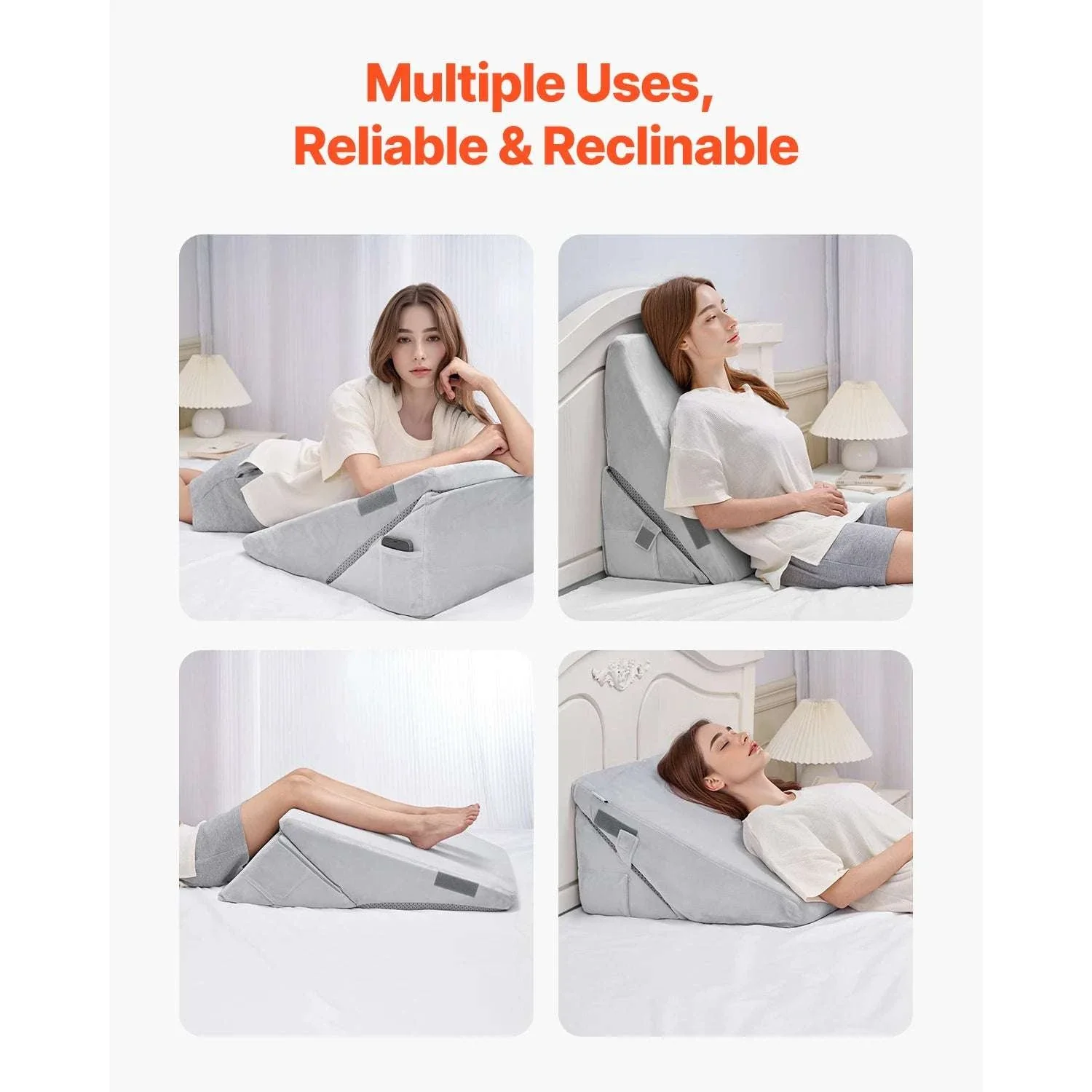 Bed Wedge Pillow for Acid Reflux, Snoring & Post-Surgery Support - Image 4
