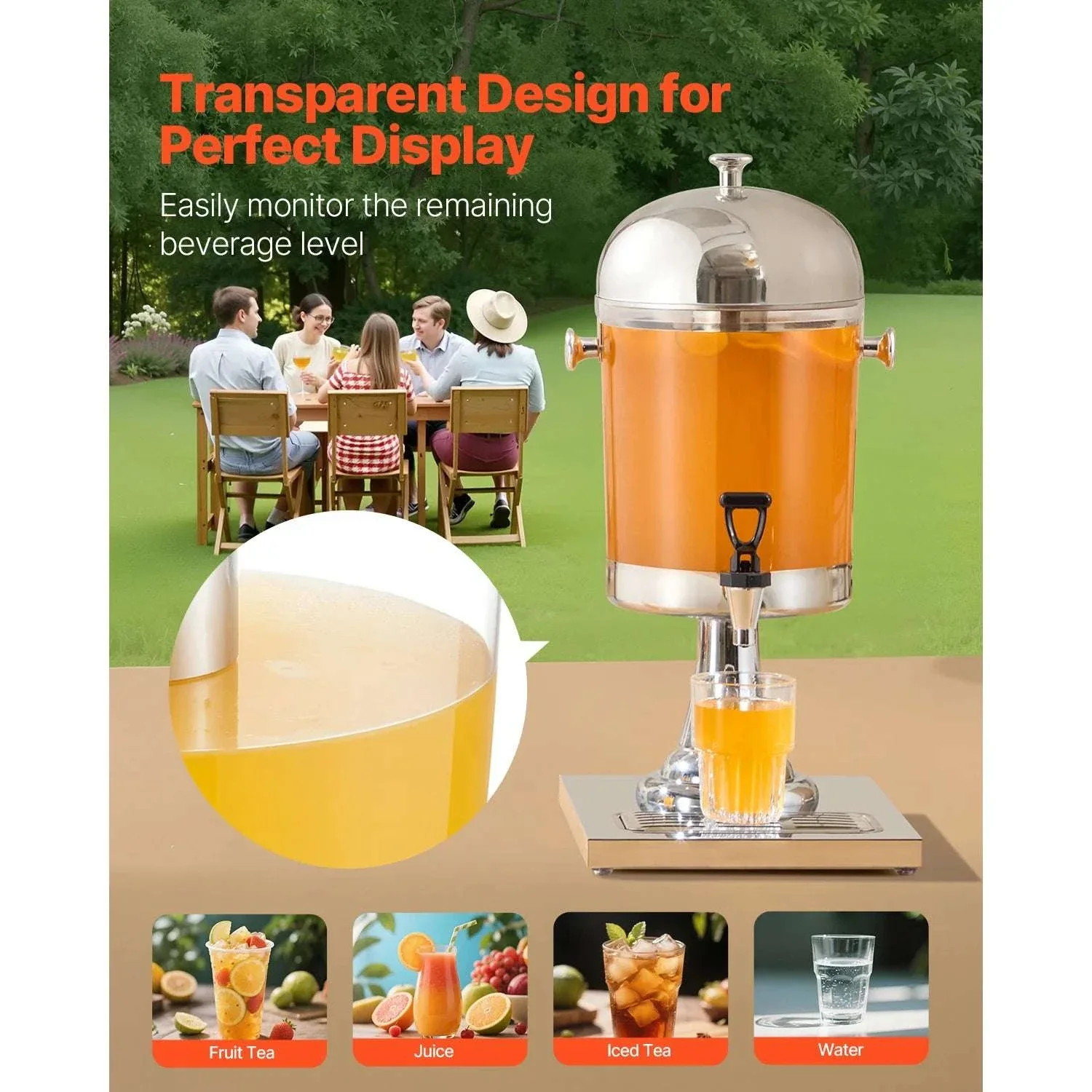 2.1 Gallon Beverage Dispenser with Spigot and Ice Chamber - Image 4