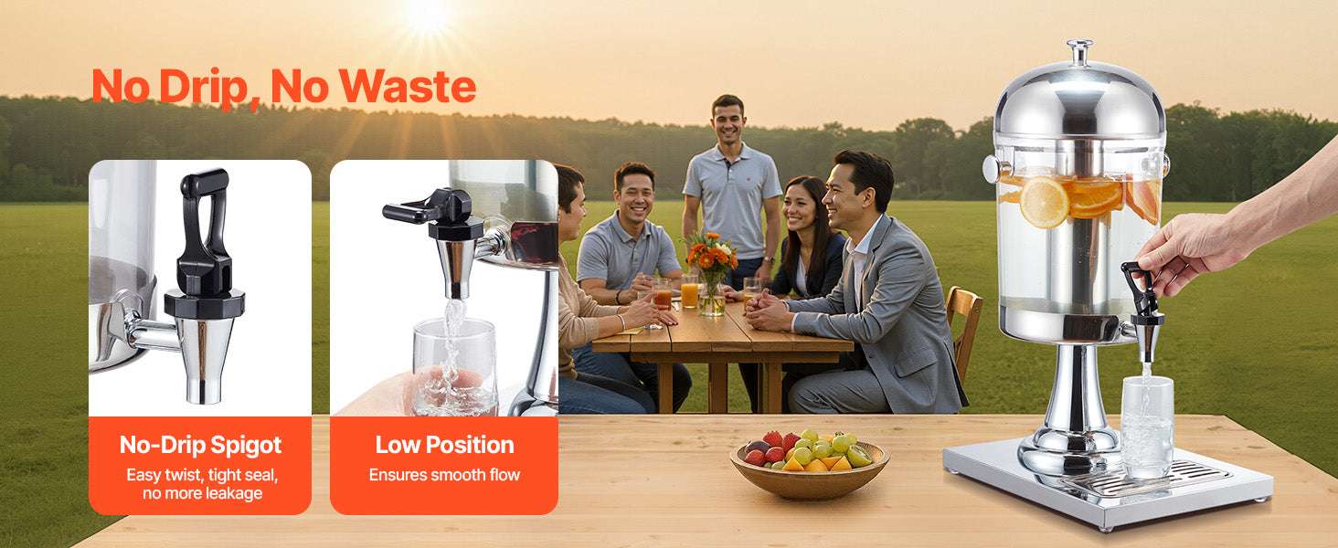 2.1 Gallon Beverage Dispenser with Spigot and Ice Chamber - Image 9