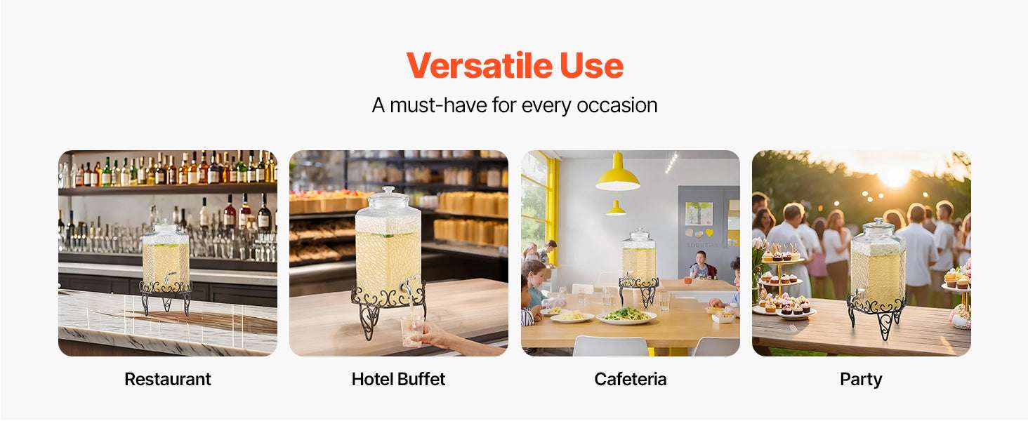2.5 Gallon Glass Beverage Dispenser with Stand & Leak-Proof Spigot - Image 12