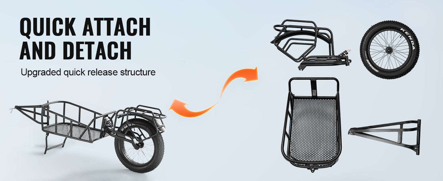 Bike Cargo Trailer 70 lbs Capacity with Quick Release & 20" Wheels - Image 11