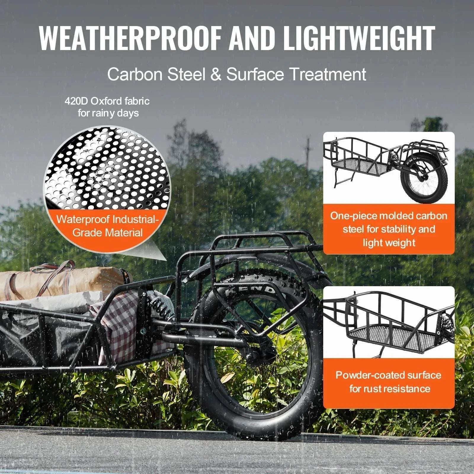 Bike Cargo Trailer 70 lbs Capacity with Quick Release & 20" Wheels - Image 3