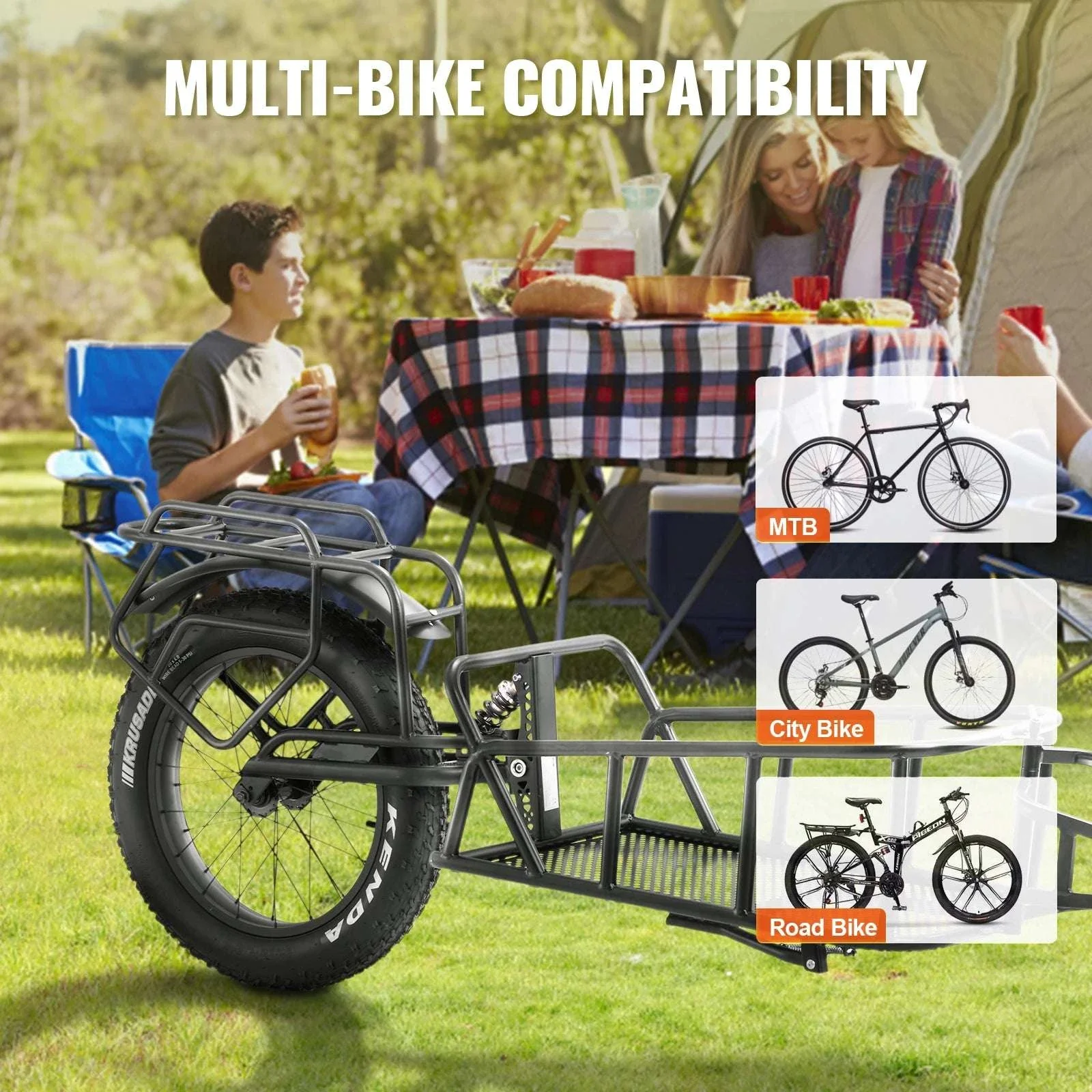 Bike Cargo Trailer 70 lbs Capacity with Quick Release & 20" Wheels - Image 6