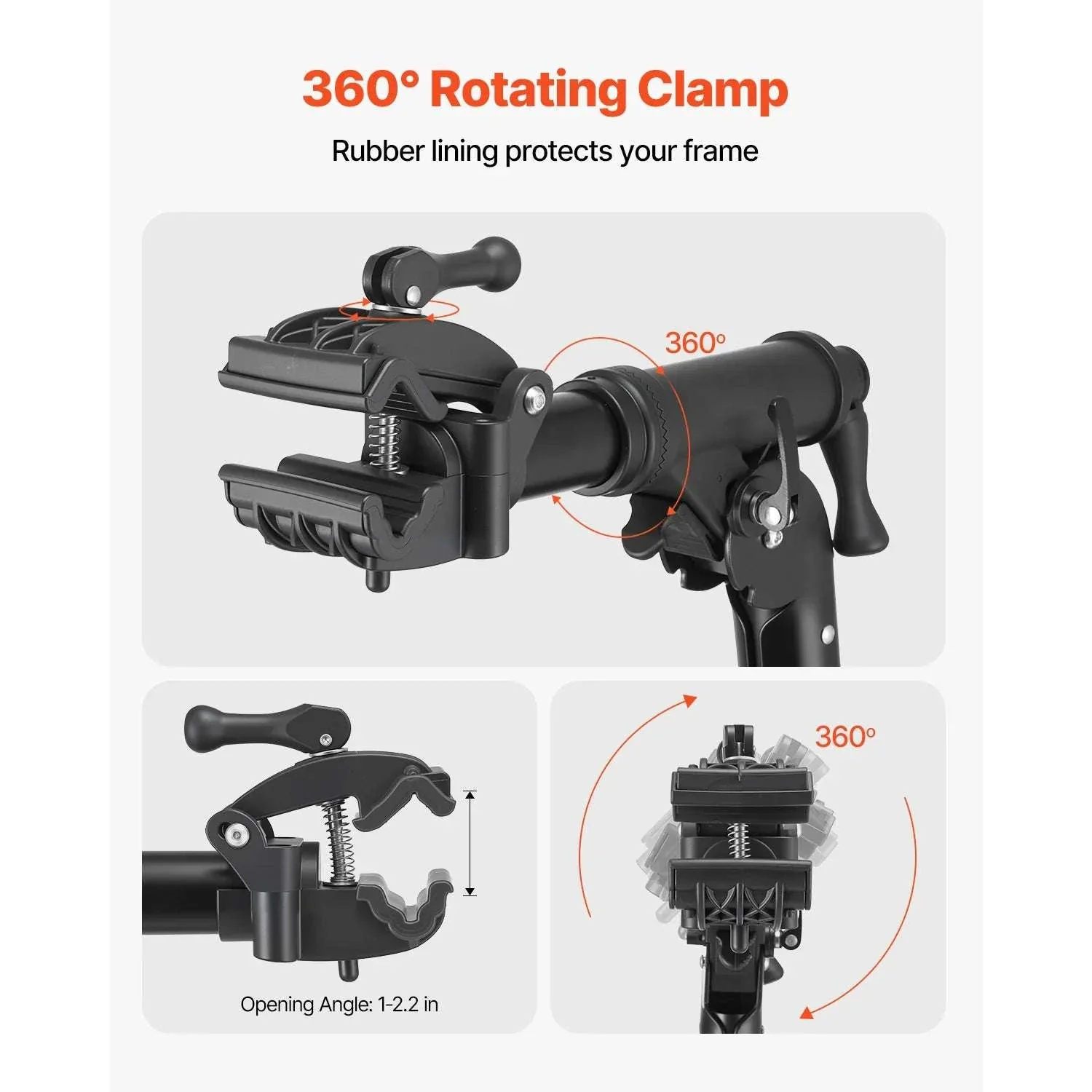 Adjustable Bike Repair Stand with 360° Clamp & Tool Tray - Image 3