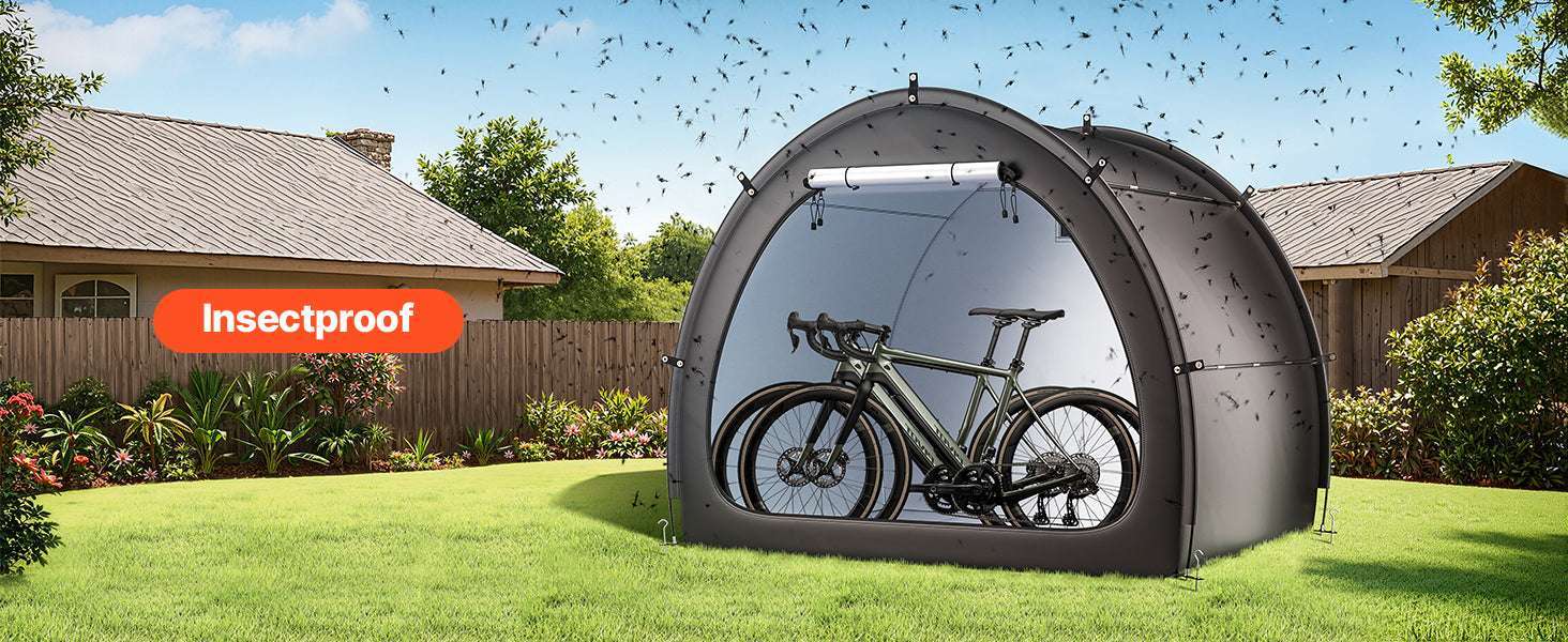 Waterproof Bike Storage Tent with Vent Window and Fiberglass Frame - Image 13