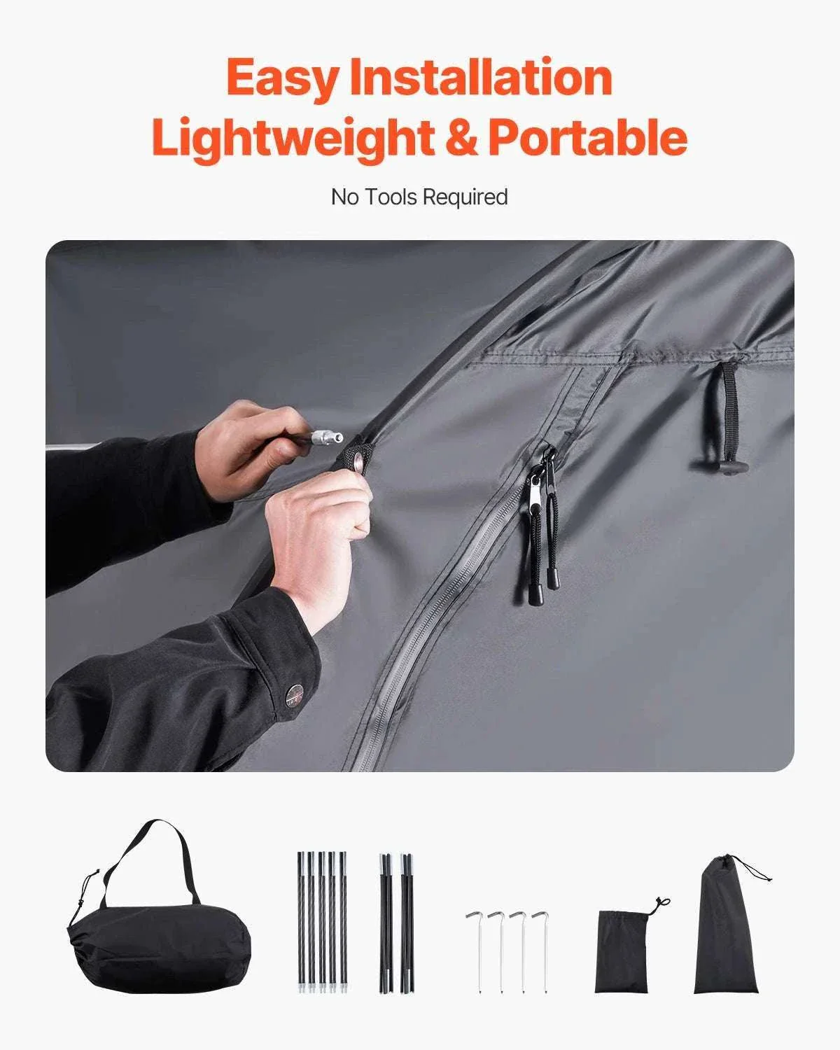 Waterproof Bike Storage Tent with Vent Window and Fiberglass Frame - Image 5