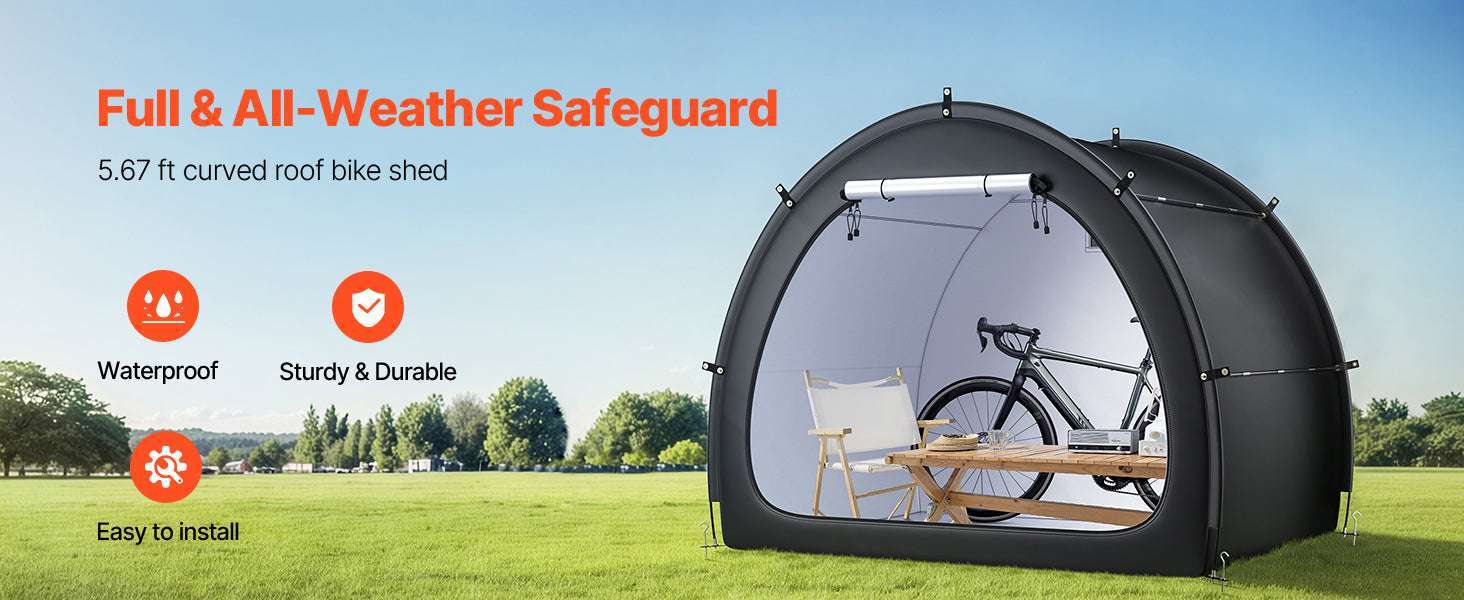 Waterproof Bike Storage Tent with Vent Window and Fiberglass Frame - Image 8