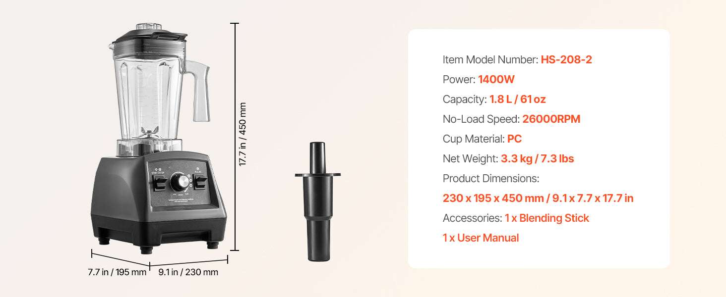 1400W High-Speed Blender with 61 oz Capacity for Smooth Blends - Image 16