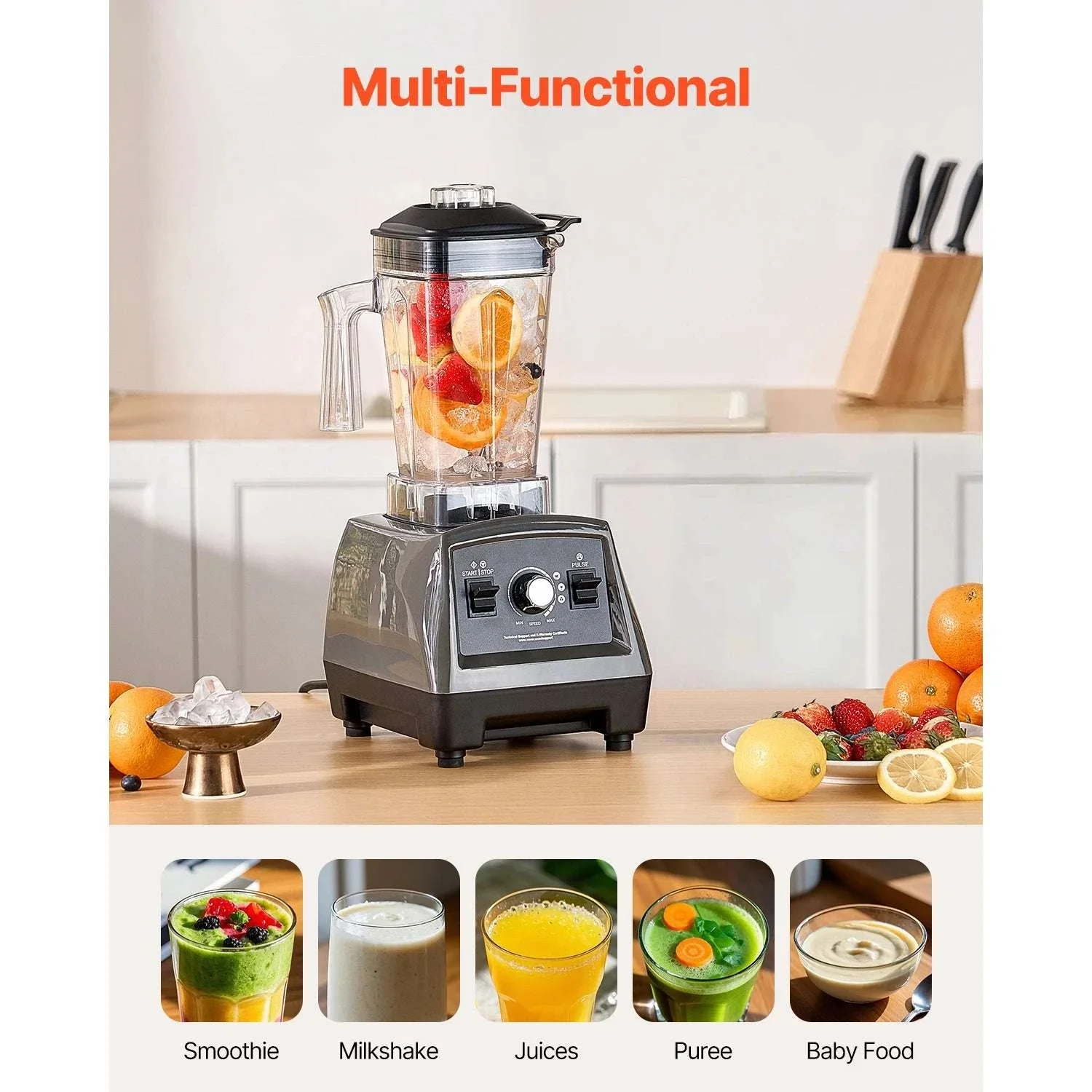 1400W High-Speed Blender 61oz with To-Go Cups & Multi-Function Use - Image 4