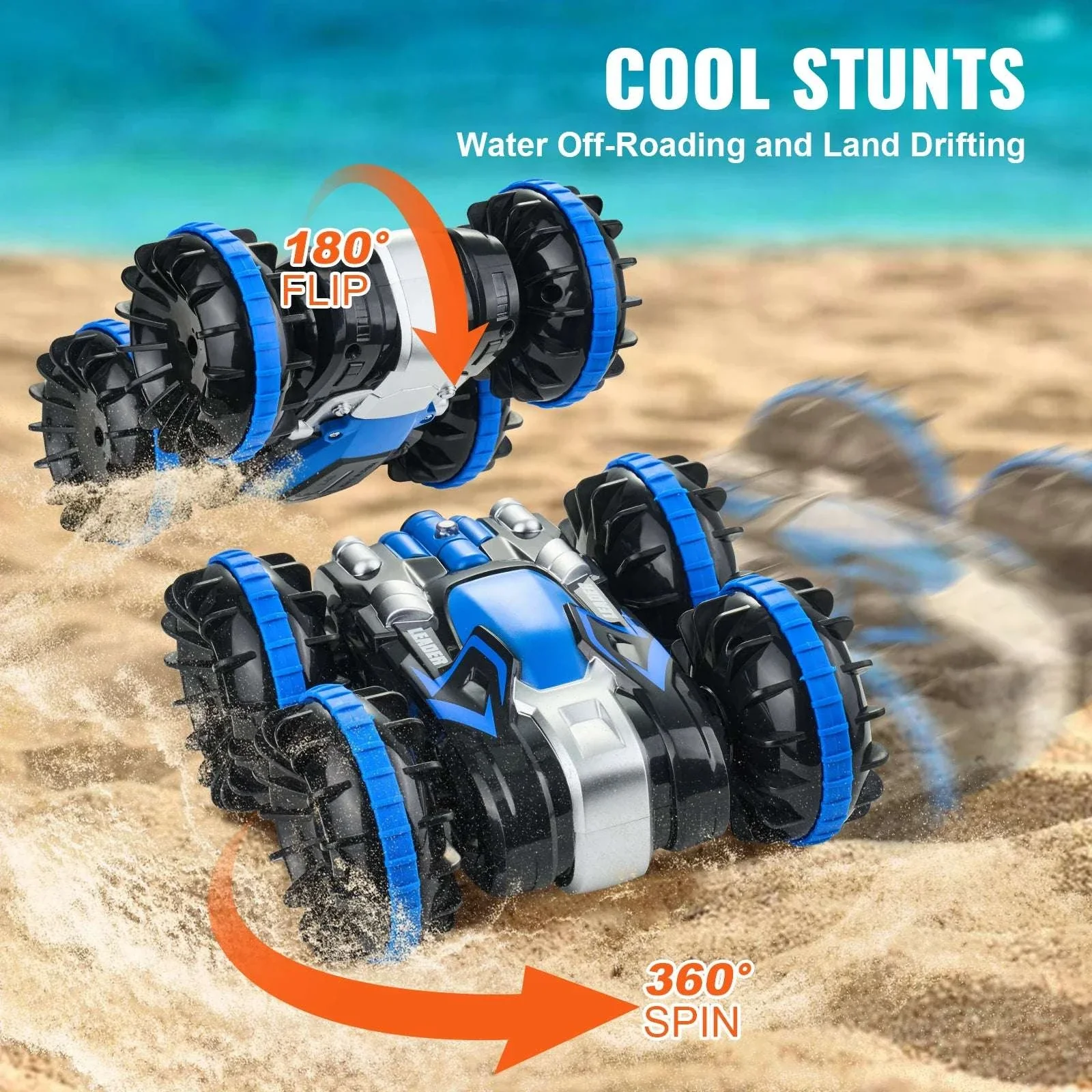 Amphibious RC Car Boat 2.4GHz Stunt Vehicle for Land & Water - Image 2