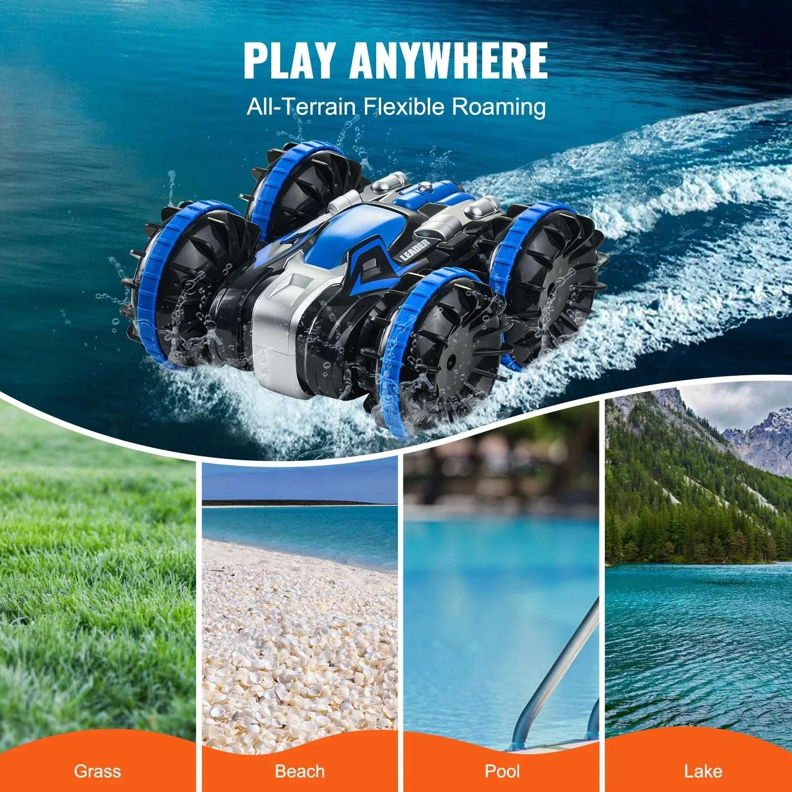 Amphibious RC Car Boat 2.4GHz Stunt Vehicle for Land & Water - Image 4