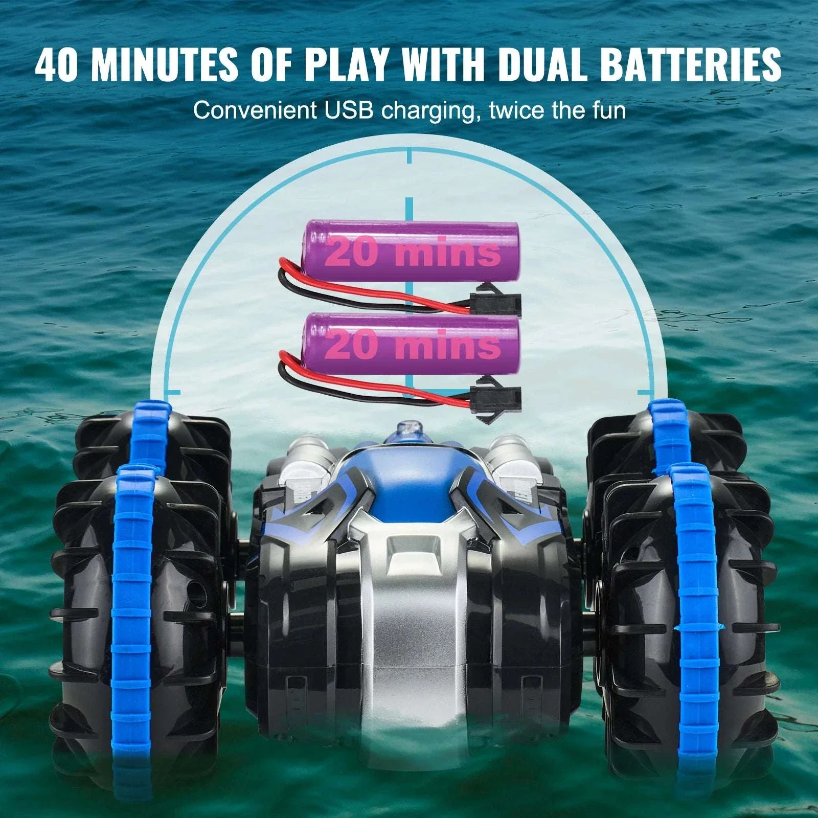 Amphibious RC Car Boat 2.4GHz Stunt Vehicle for Land & Water - Image 6