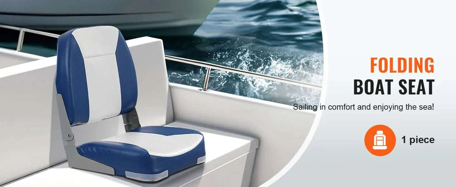Folding Low Back Boat Seat 18.9" with Cushioned Support - Image 8