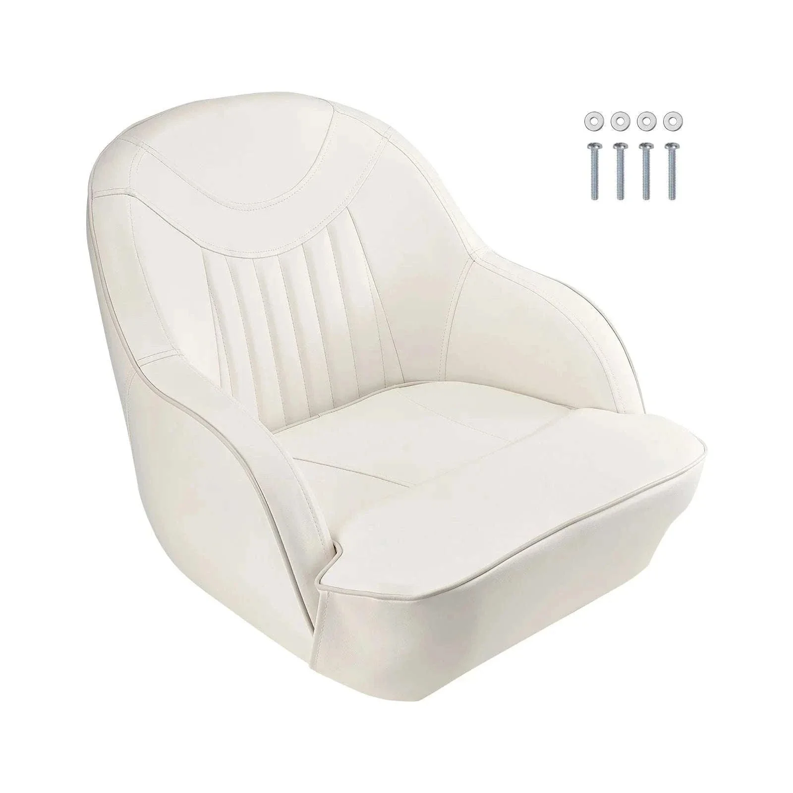 High Back Boat Captain Seat with Cushion & Waterproof PVC Cover