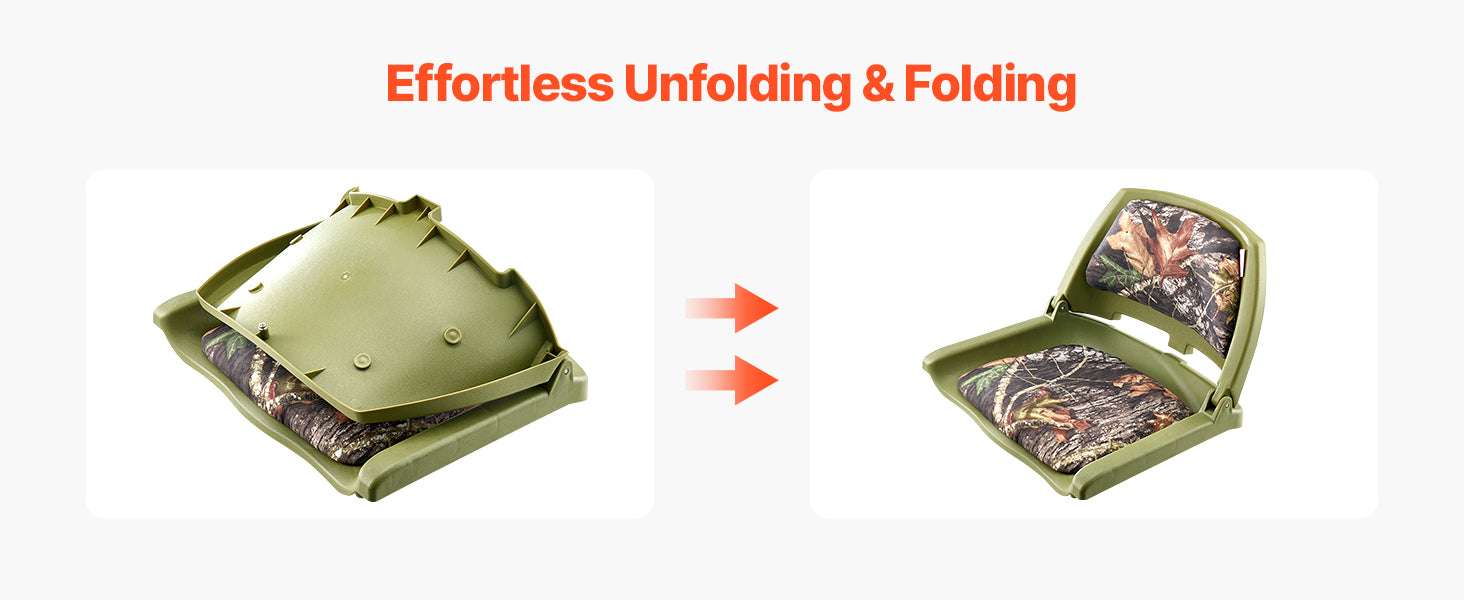 Folding Boat Seat with Thick Cushion & Low Backrest Support - Image 11