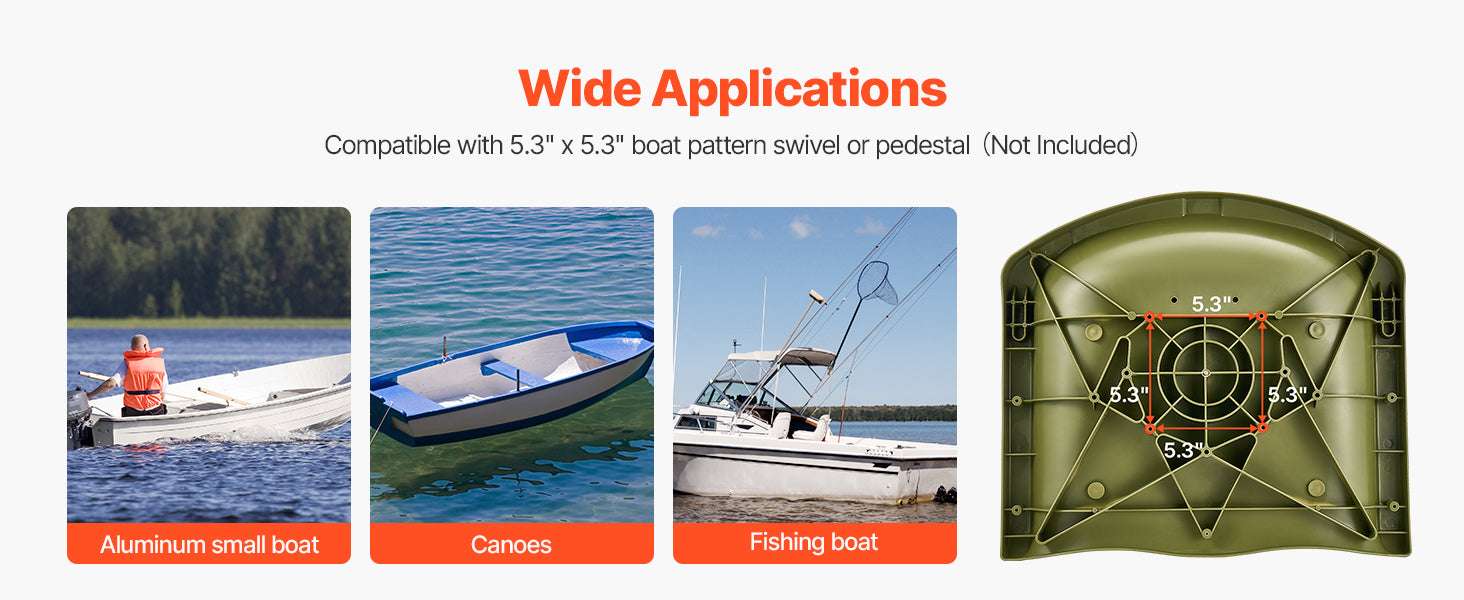 Folding Boat Seat with Thick Cushion & Low Backrest Support - Image 12