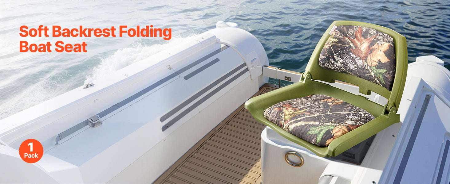 Folding Boat Seat with Thick Cushion & Low Backrest Support - Image 8