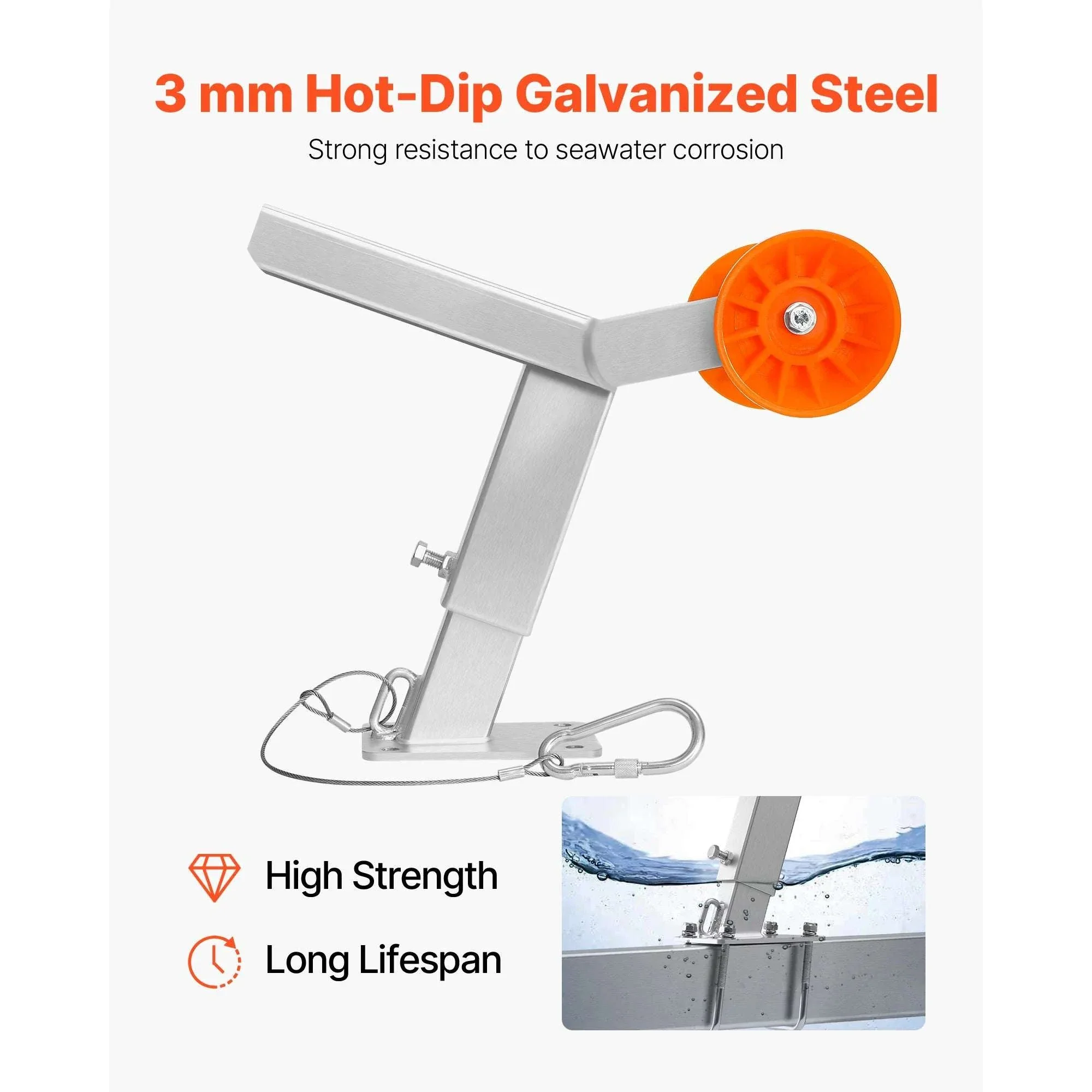 Adjustable Boat Trailer Winch Stand with Roller & U-Bolts - Image 2