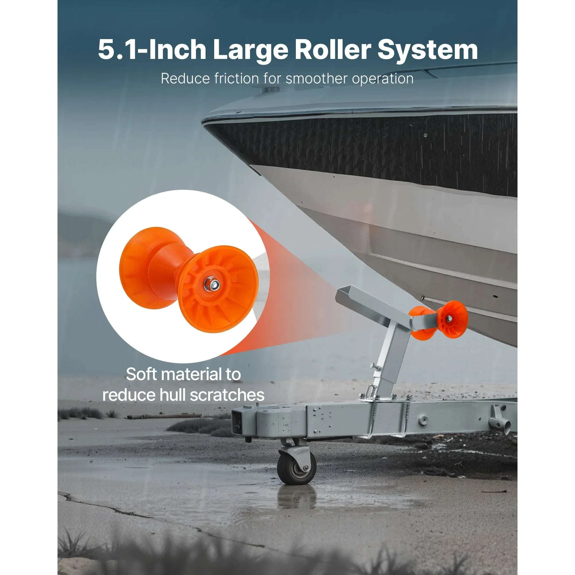 Adjustable Boat Trailer Winch Stand with Roller & U-Bolts - Image 4