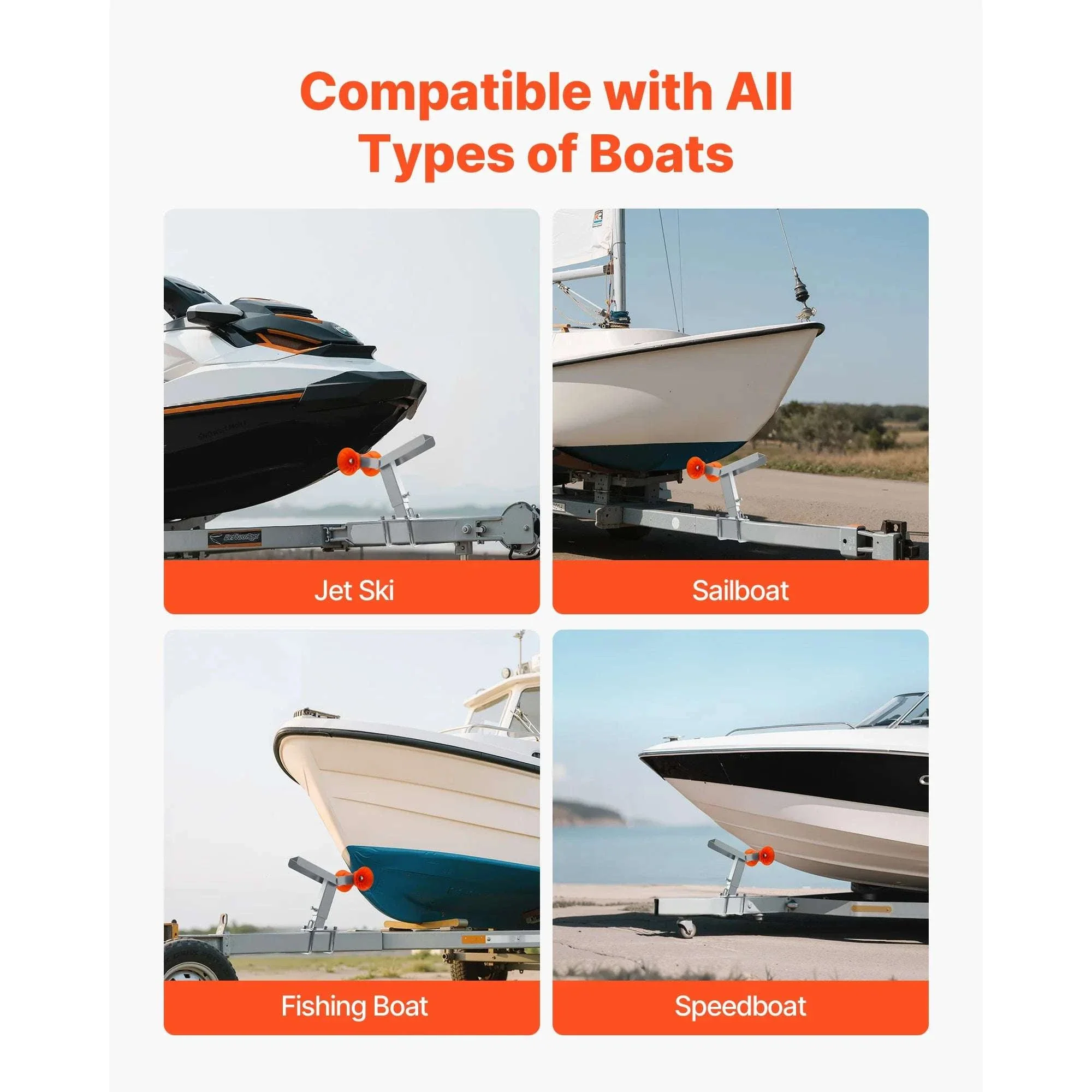 Adjustable Boat Trailer Winch Stand with Roller & U-Bolts - Image 6