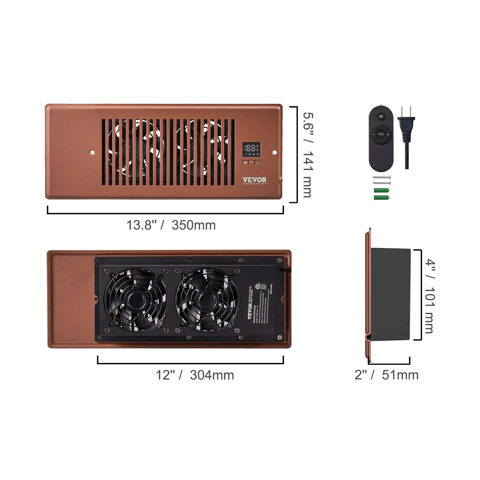4x12 Register Booster Fan 100CFM with LCD Controller & Remote - Image 19