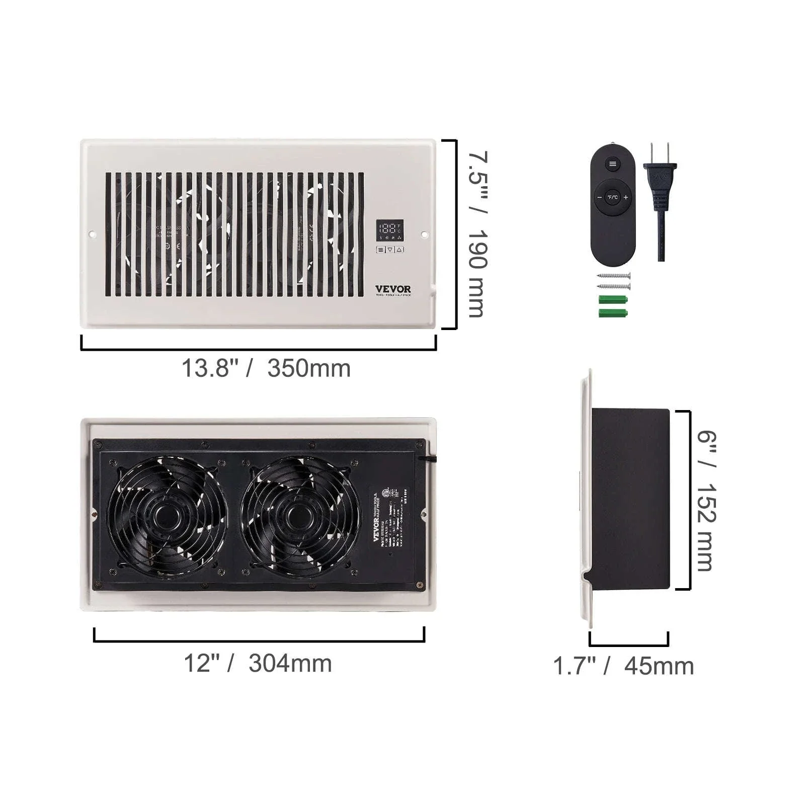 4x12 Register Booster Fan 100CFM with LCD Controller & Remote - Image 23