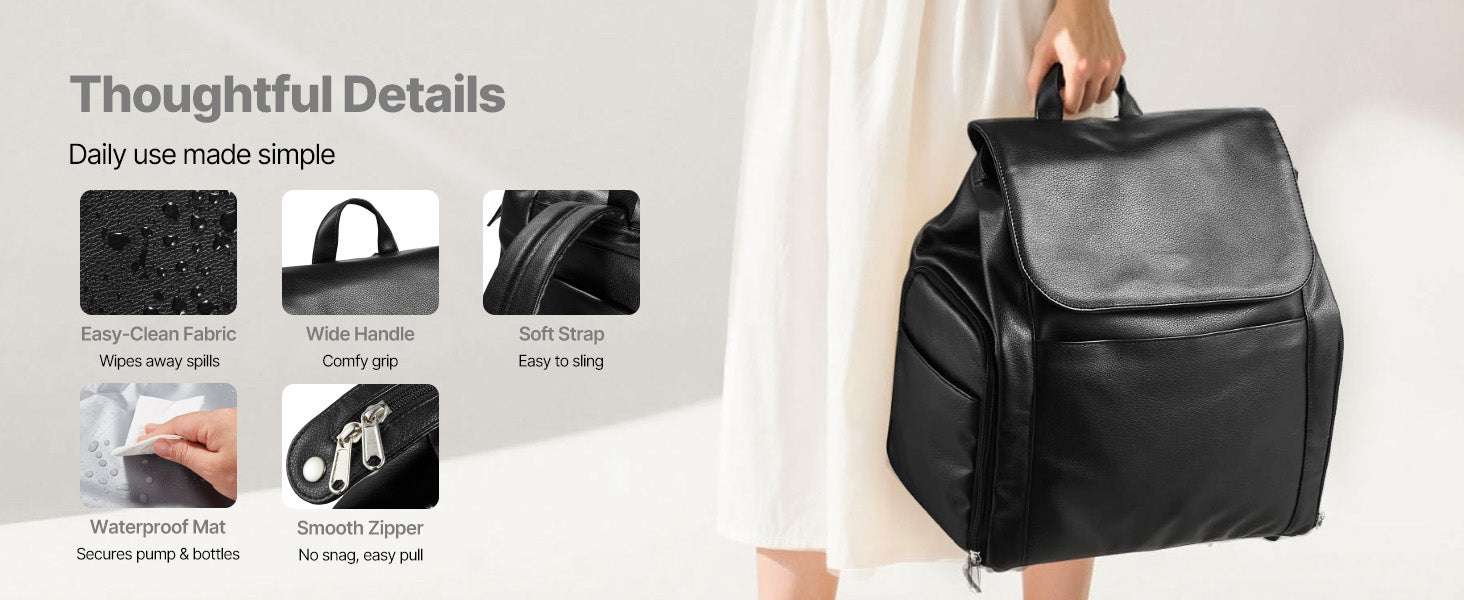 Breast Pump Backpack with Ice Pack & Organized Storage for Travel - Image 11