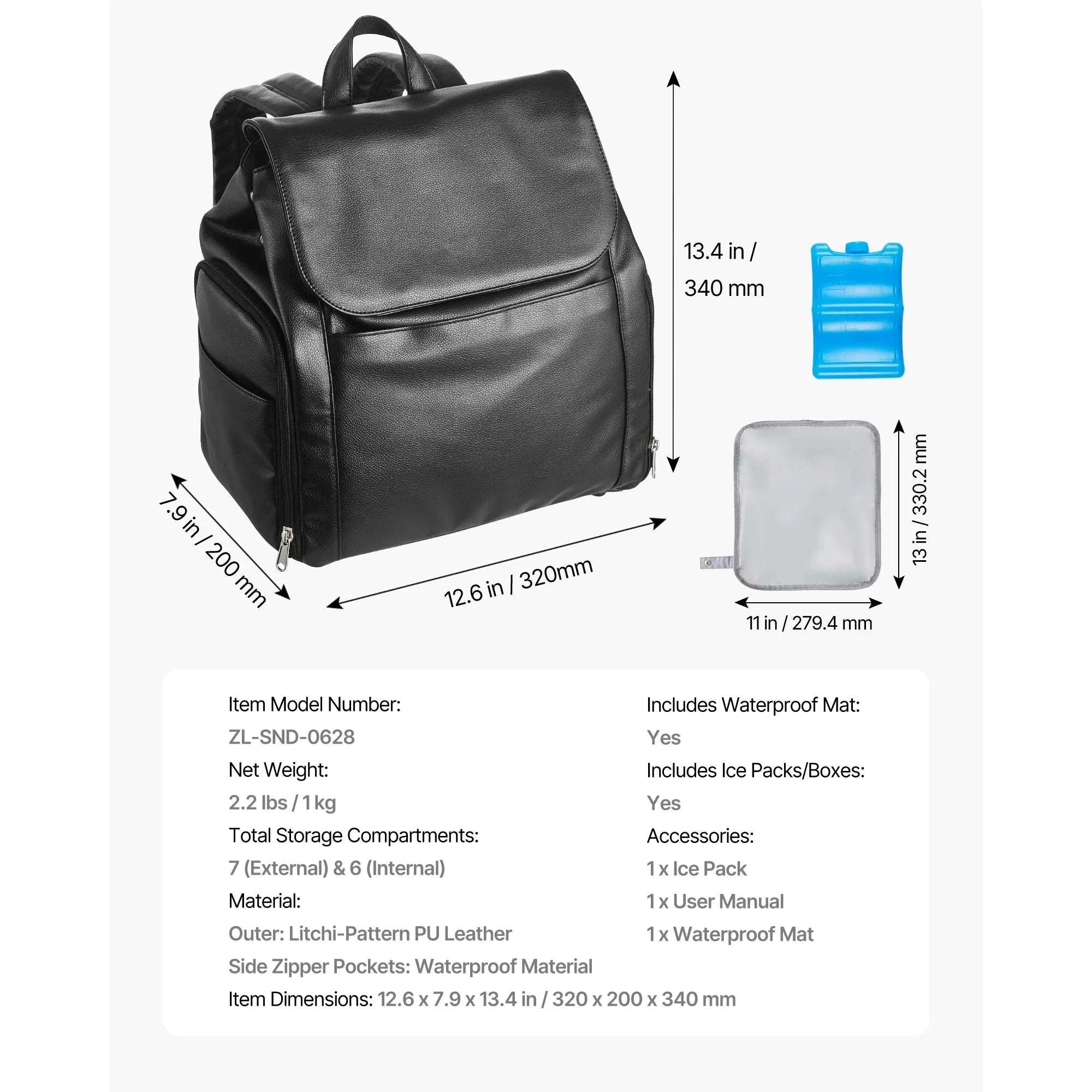 Breast Pump Backpack with Ice Pack & Organized Storage for Travel - Image 14
