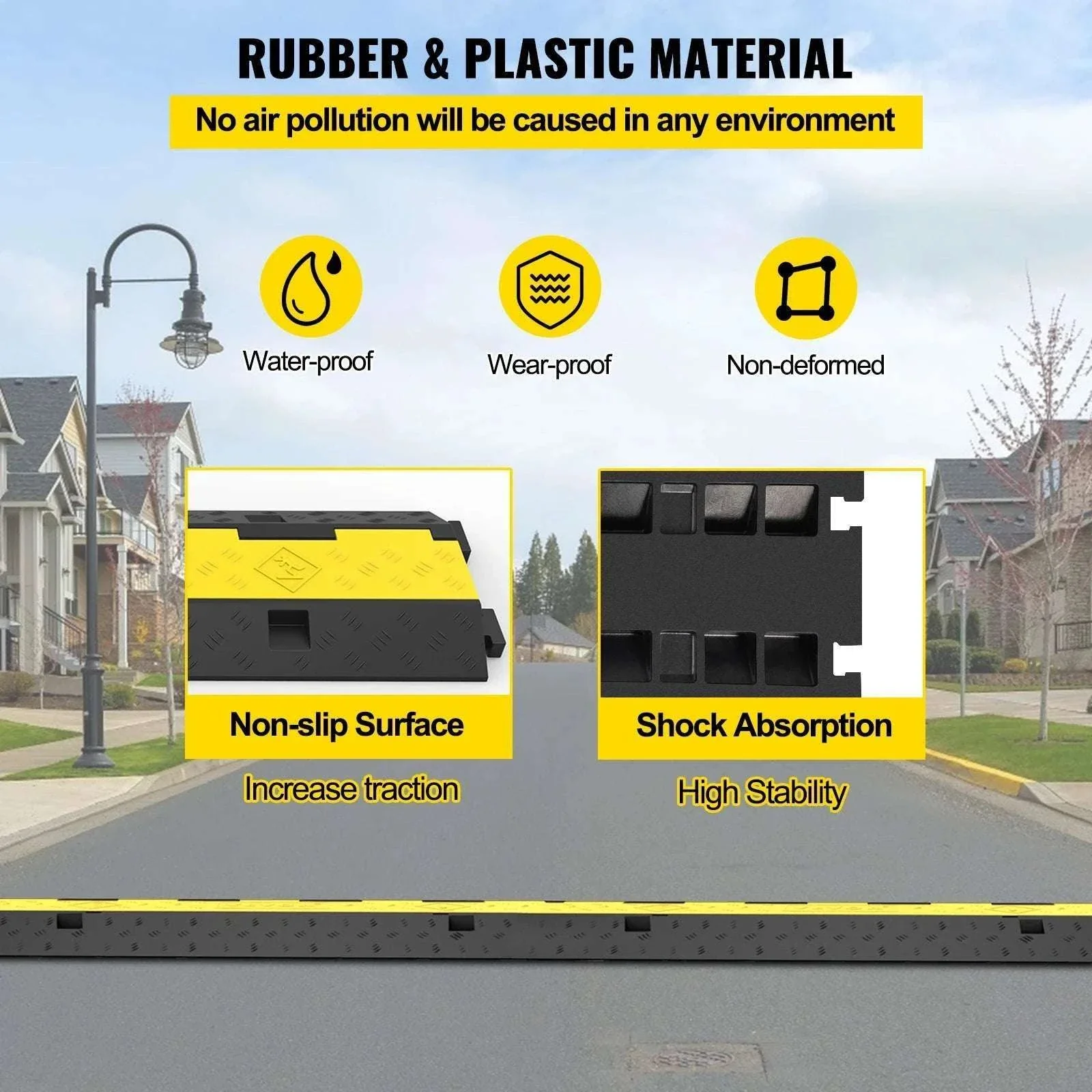 Heavy Duty Cable Protector Ramp 2 Channel 11000 lbs Driveway Cover - Image 5