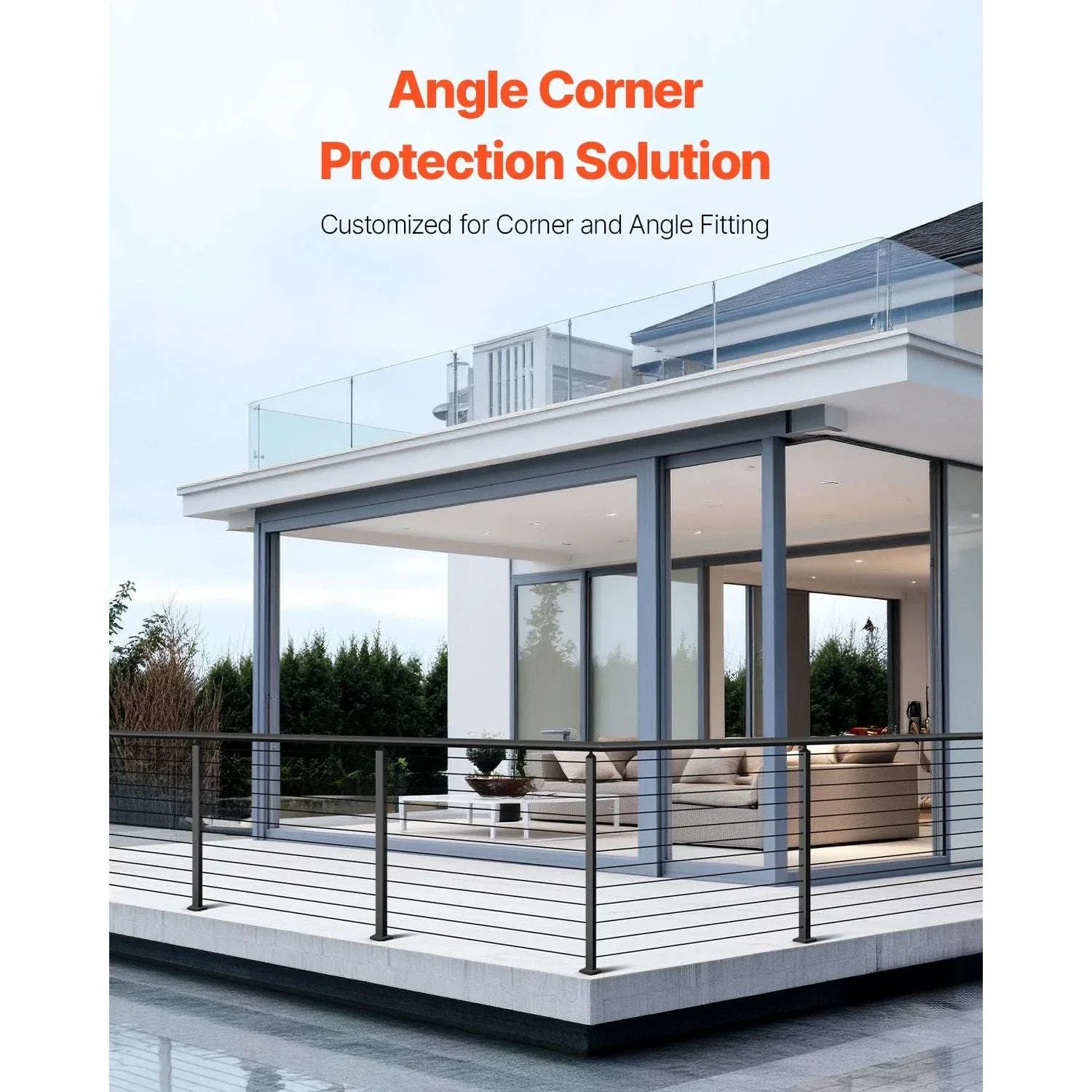 Stainless Steel Cable Railing Corner Post with Pre-Drilled L Holes - Image 2