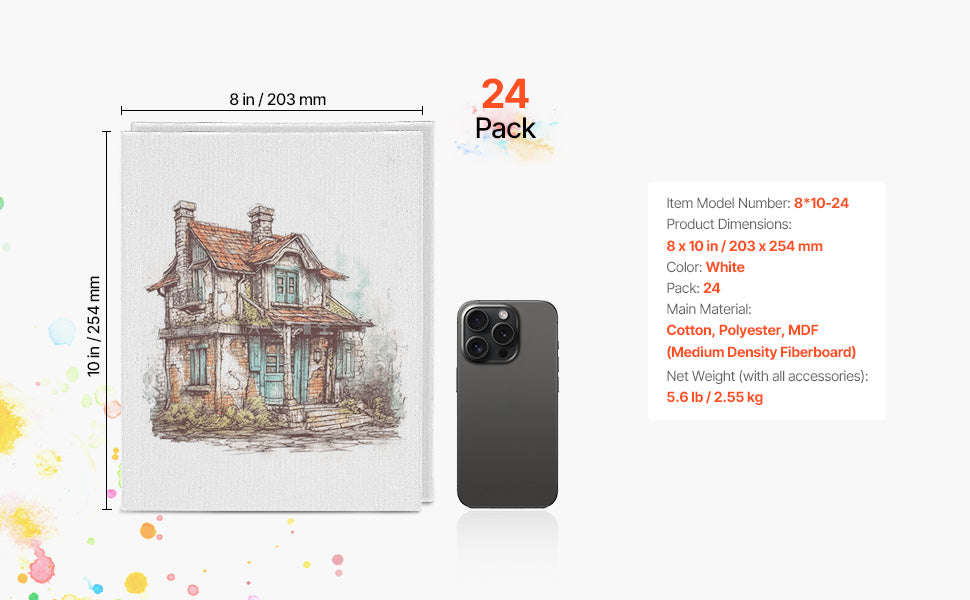 24-Pack 8x10 Pre-Primed Canvas Boards for Painting - Image 13