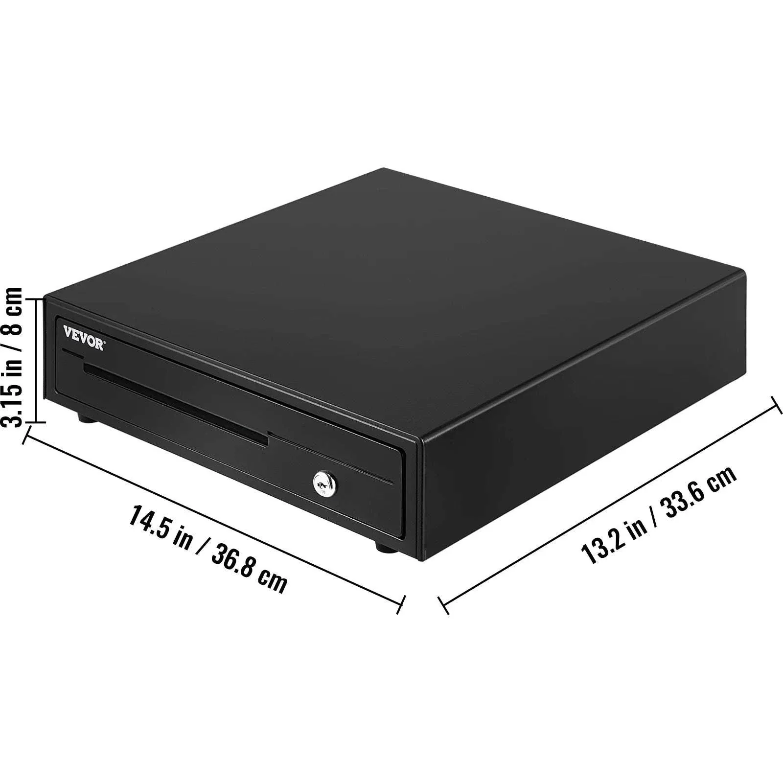 16" Cash Register Drawer for POS with Lock & Coin Tray - Image 6