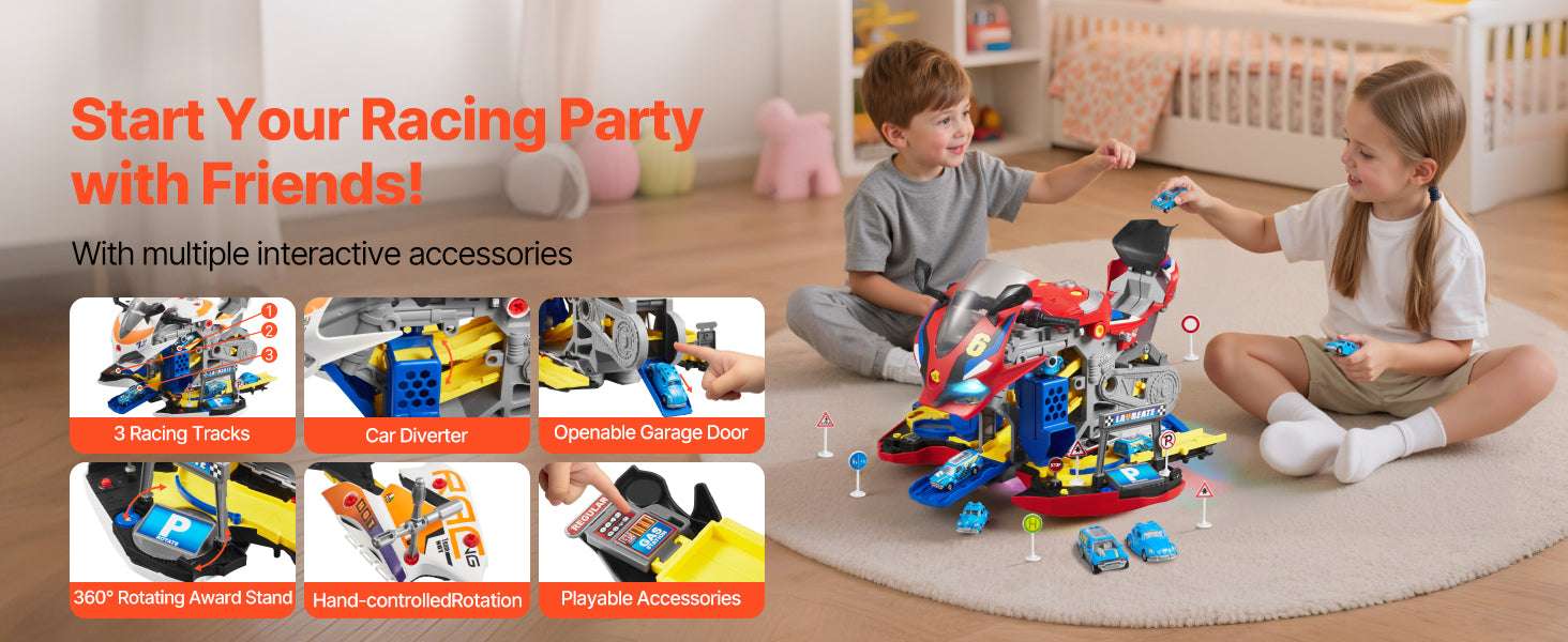 Kids Motorcycle Engine Toy Set with Lights, Sounds & 25 Pieces - Image 11