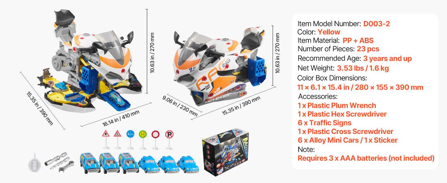 Kids Motorcycle Engine Toy Set with Lights, Sounds & 25 Pieces - Image 13